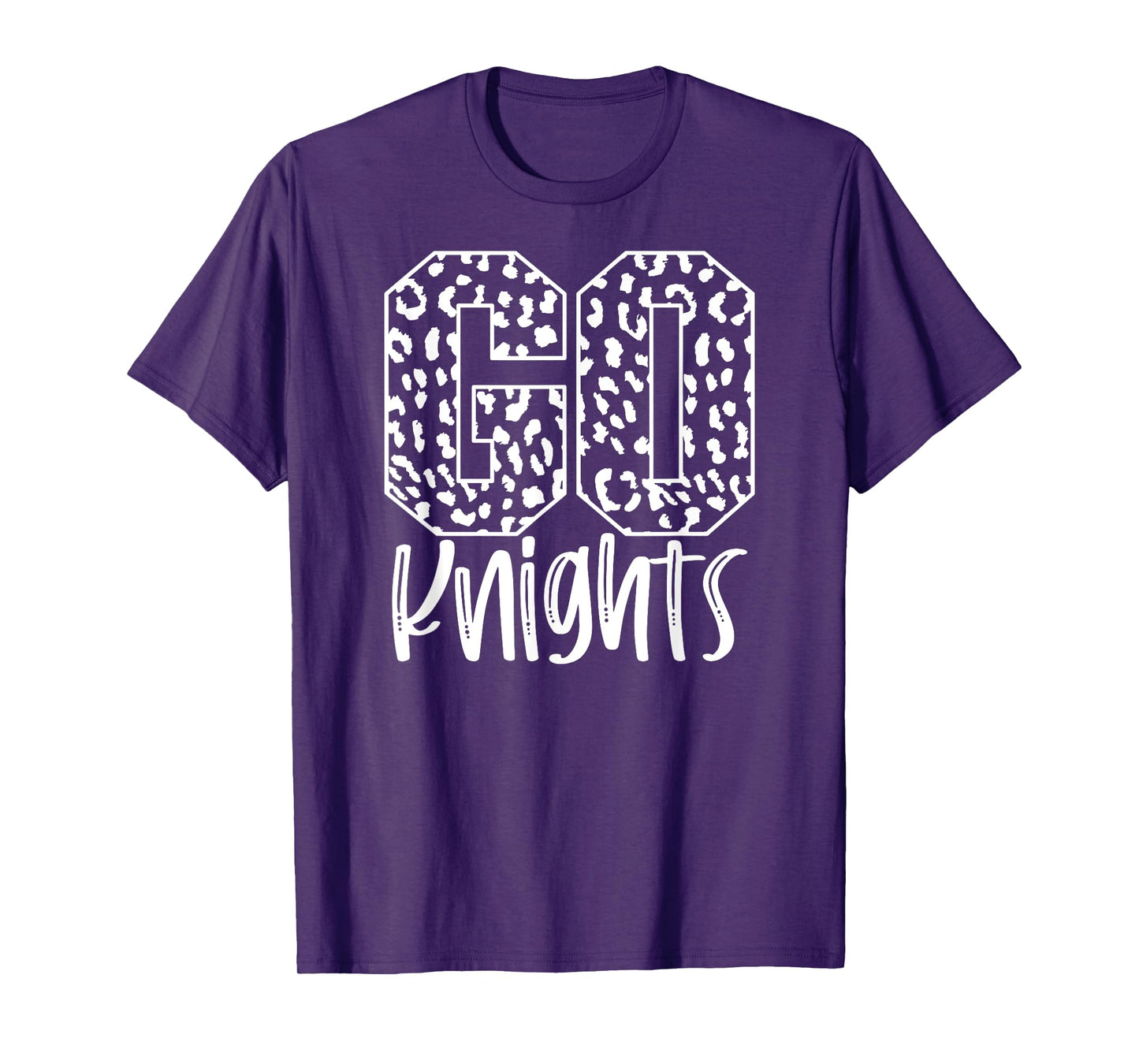 Knights Team Mascot School Spirit Game Night Leopard Print T-Shirt