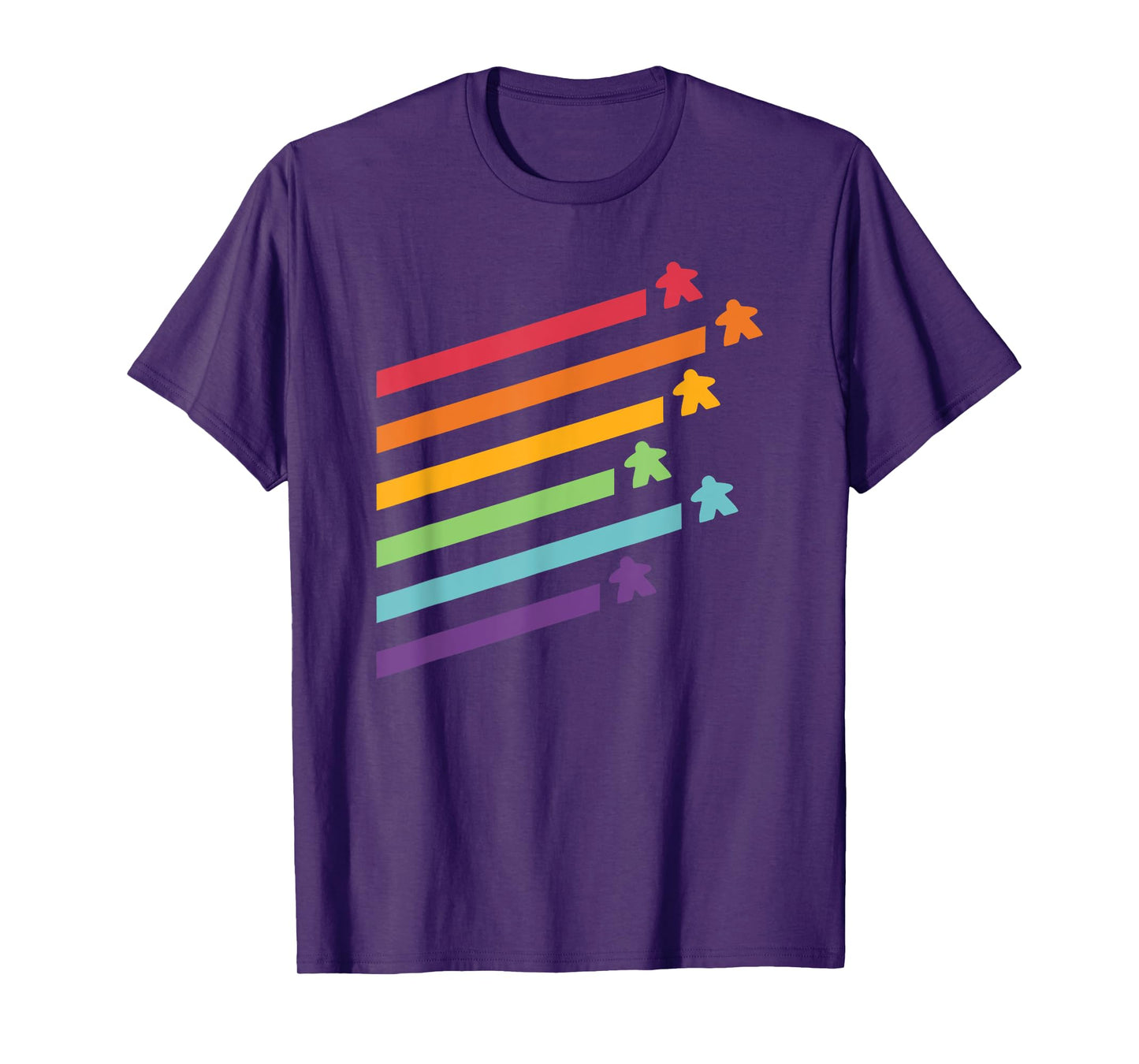 Board Game Meeple Retro Stripes T-Shirt