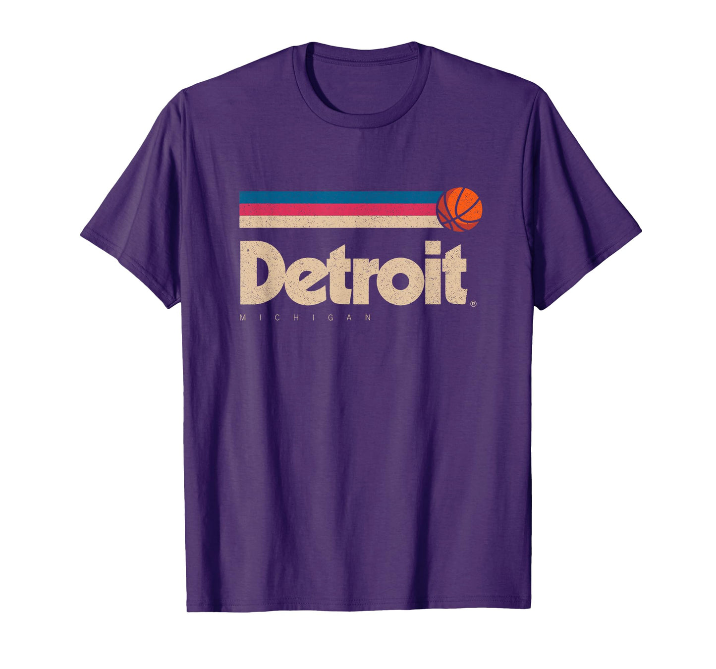 Detroit Basketball B-Ball City Michigan Retro Detroit T-Shirt