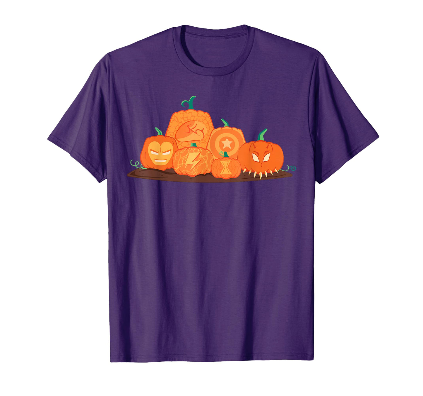 Marvel Halloween Avengers Pumpkin Characters Group T-Shirt