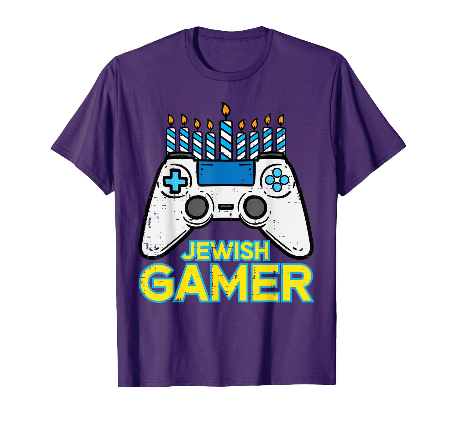 Hanukkah Jewish Gamer Chanukah Video Game Men Boys Kids Teen T-Shirt