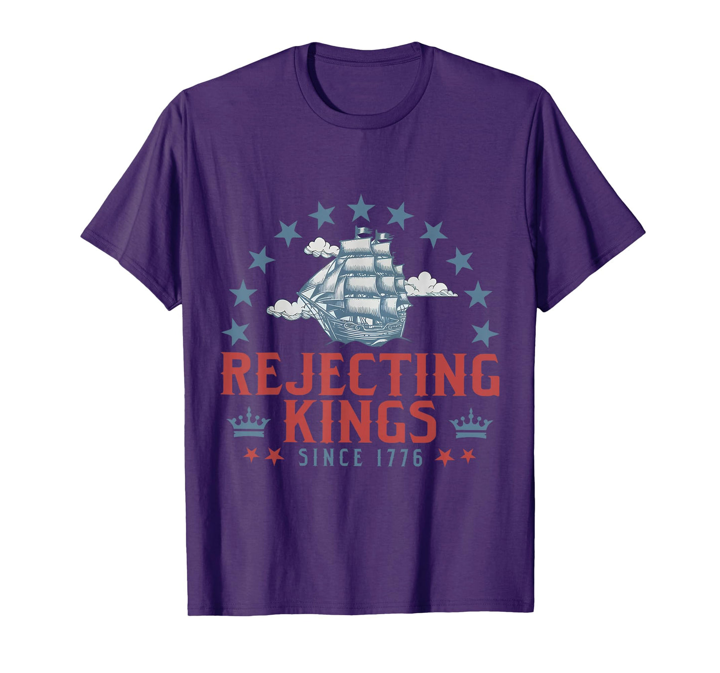 Rejecting Kings Since 1776 Bald Eagle Patriotic USA Flag T-Shirt