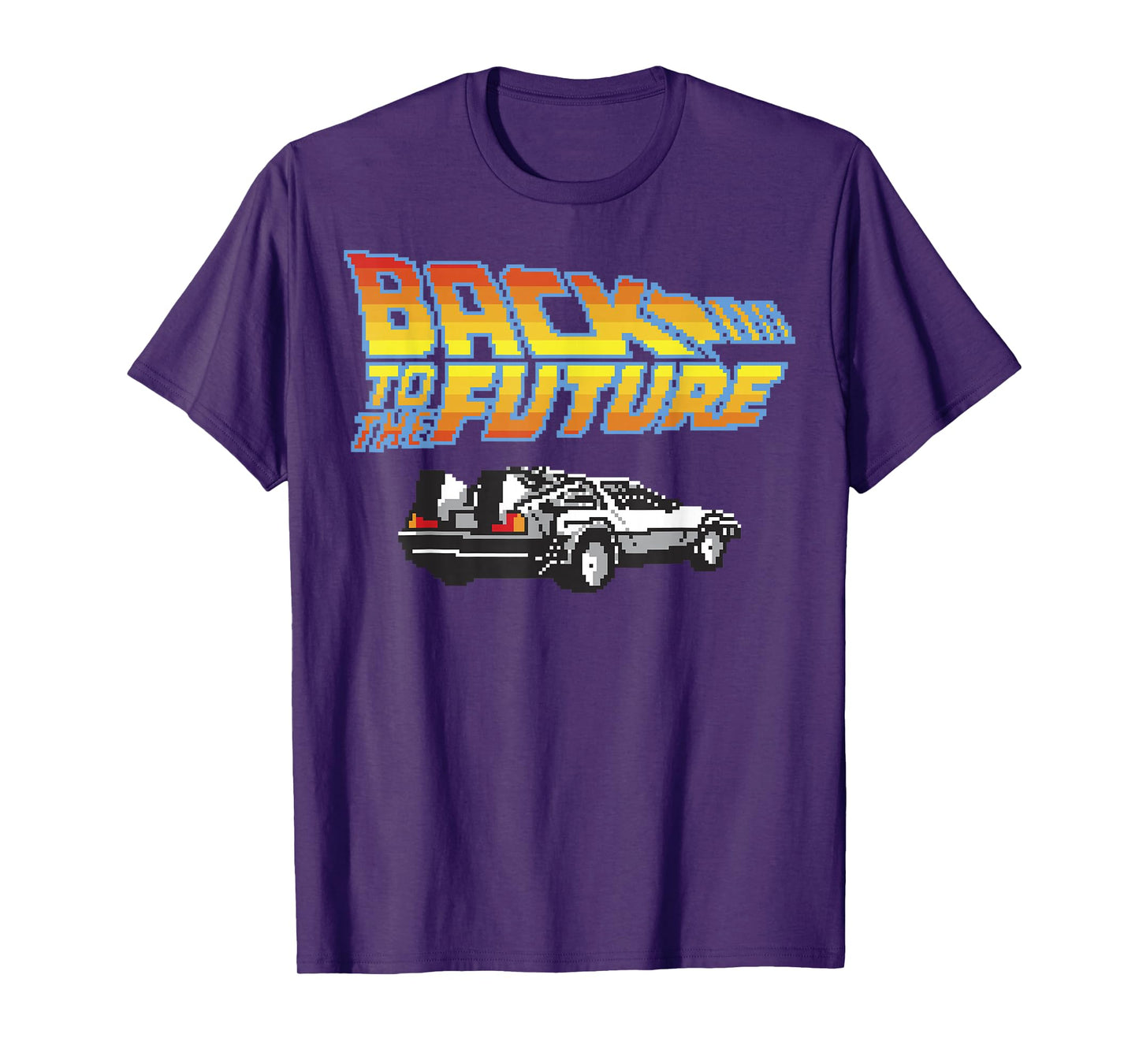 Back To The Future 8-Bit Delorean Logo Graphic T-Shirt T-Shirt