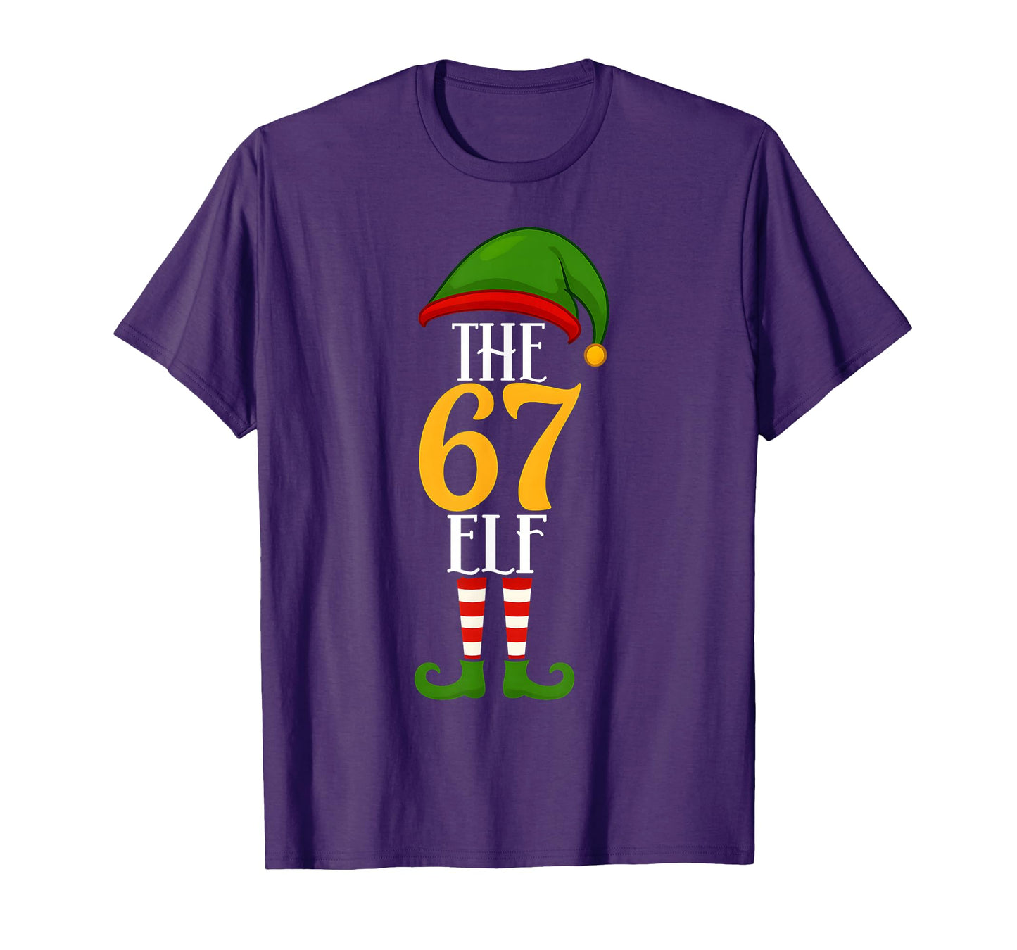 67 Christmas Elf Funny Six Seven Meme Boys Kids Matching T-Shirt