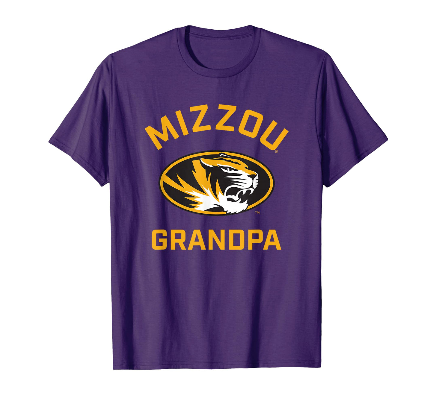 Campus Lab Mizzou Tigers Arched Grandpa T-Shirt - Black, Unisex-Adults, Short Sleeve, University Logo T-Shirt, Small