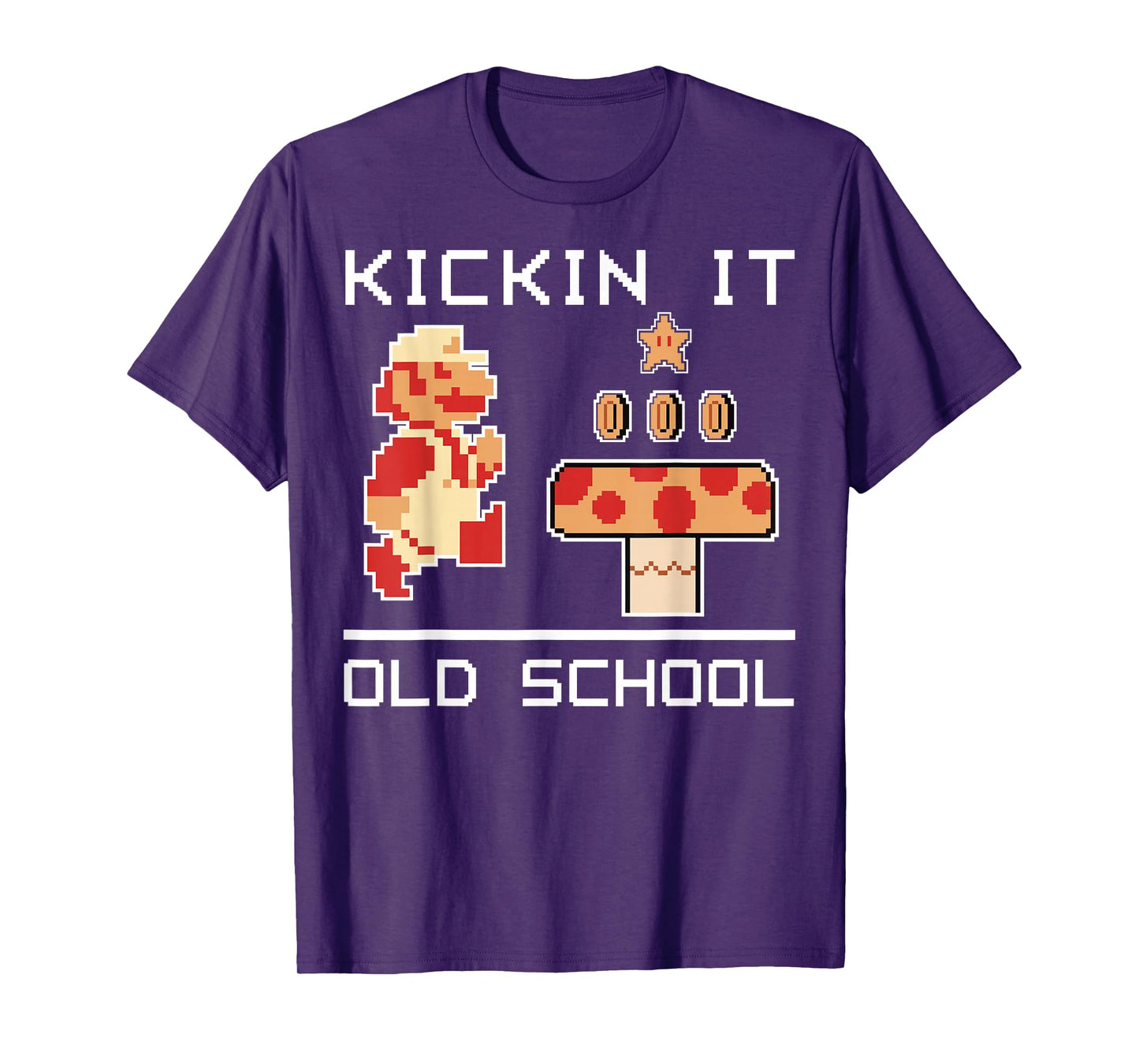Super Mario Kickin' It Old School Vintage Text Poster T-Shirt