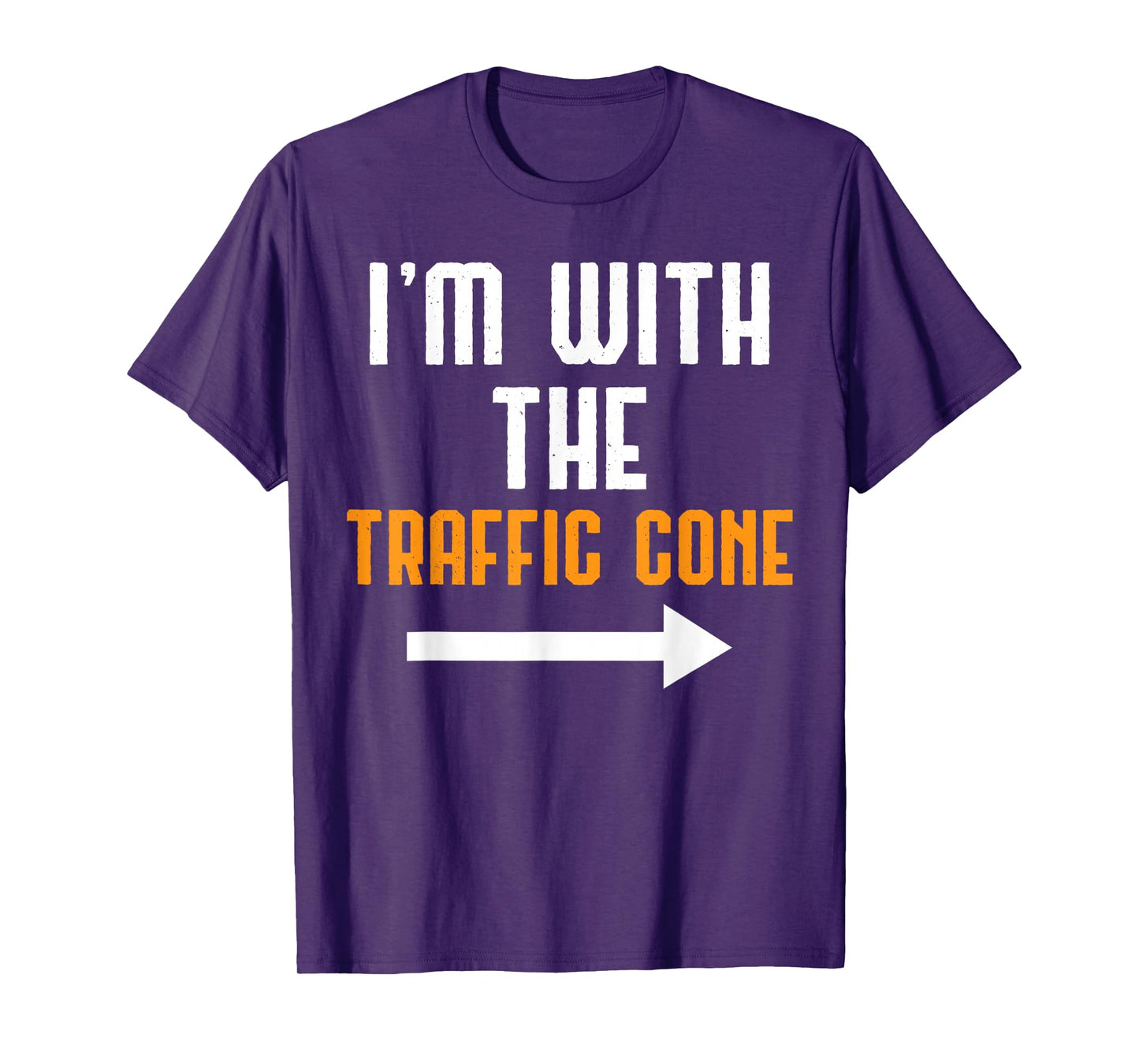 I'm With The Traffic Cone Costume Funny Halloween Couple T-Shirt