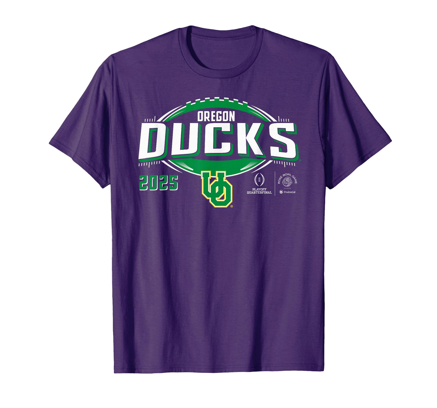 Oregon Ducks CFP Quarterfinal Rose Bowl 2024-2025 Black T-Shirt