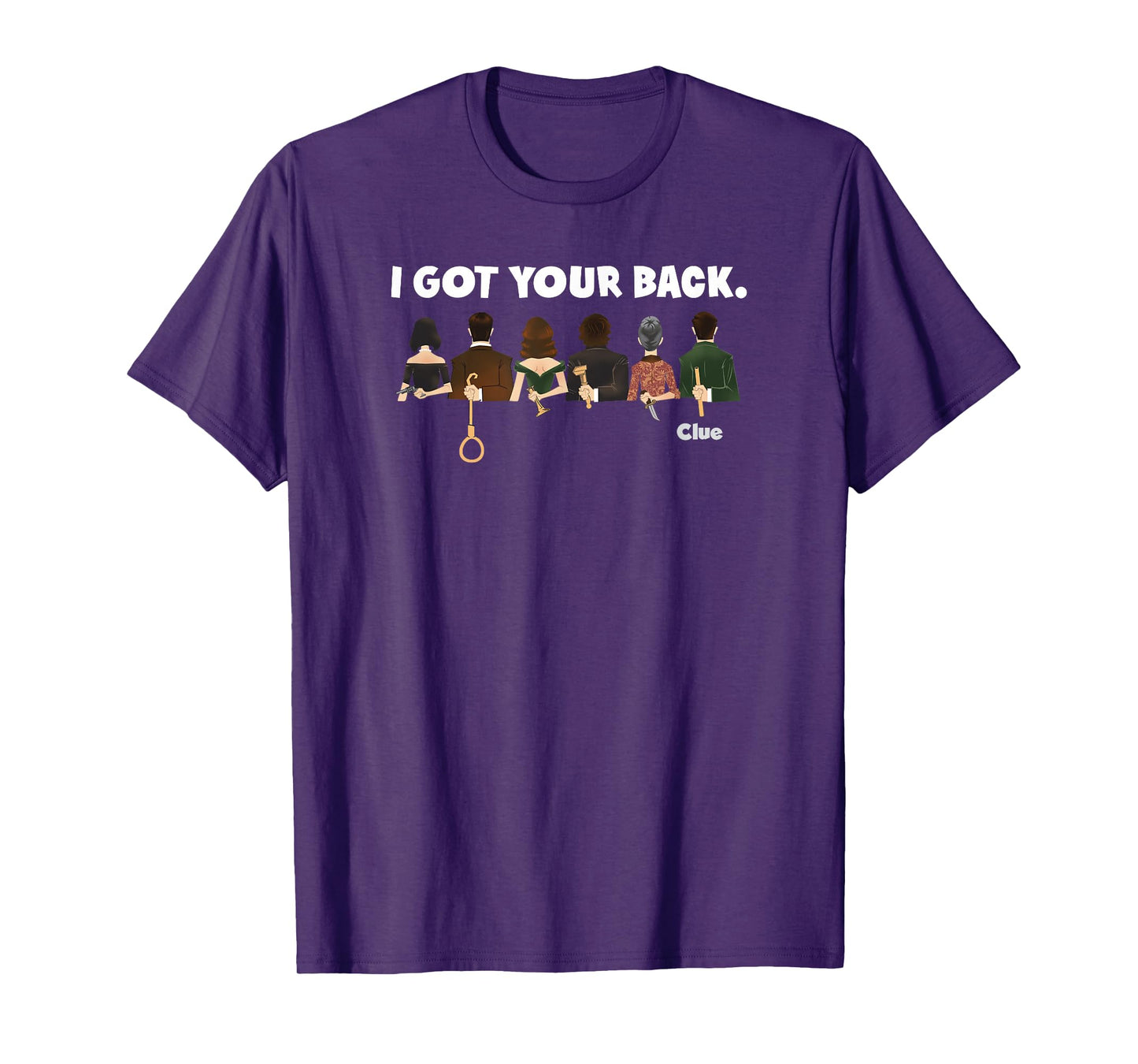 Clue I Got Your Back Characters Hiding Their Weapons Lineup T-Shirt