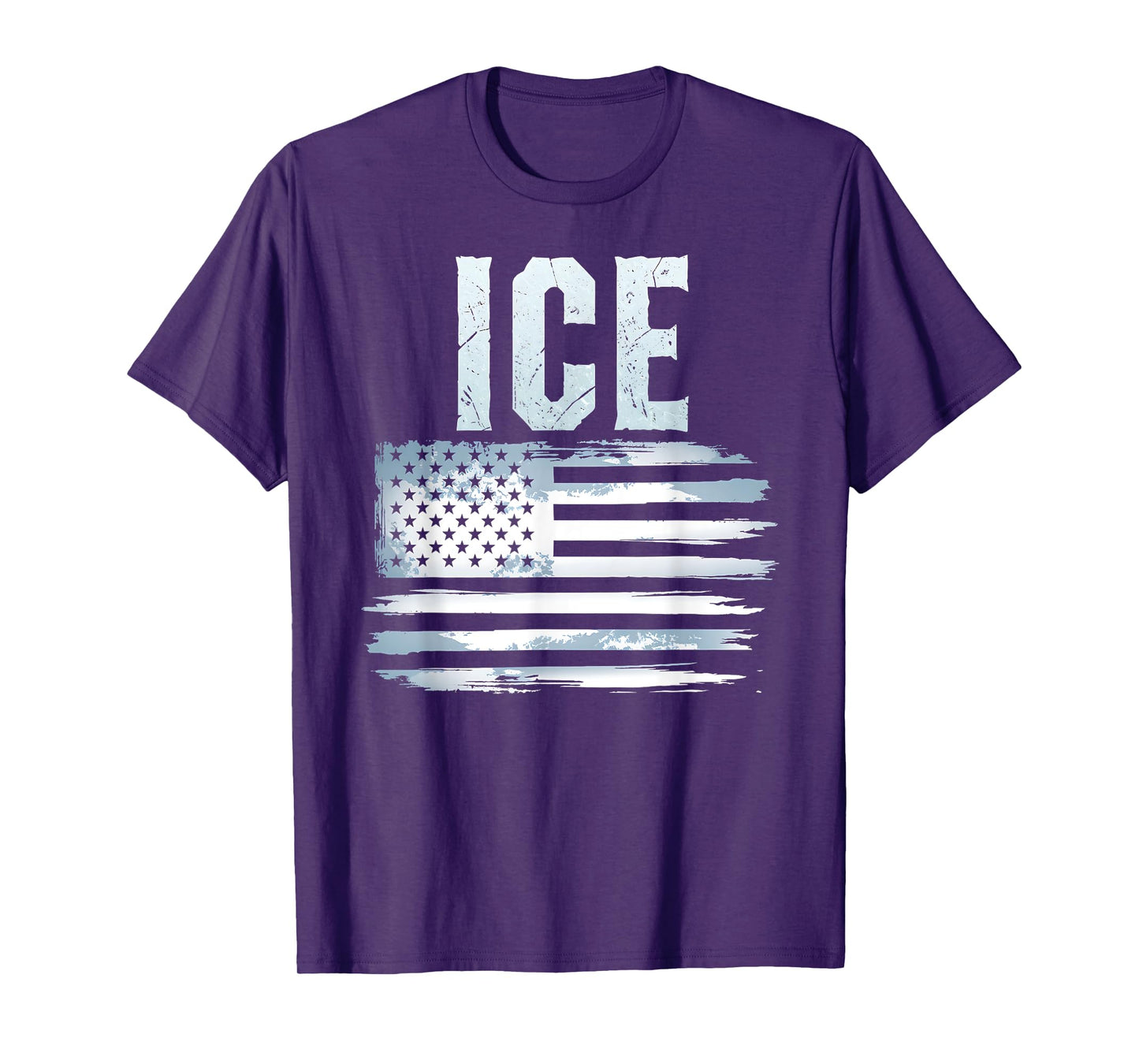 ICE American Flag USA Bold Distressed Police T-Shirt