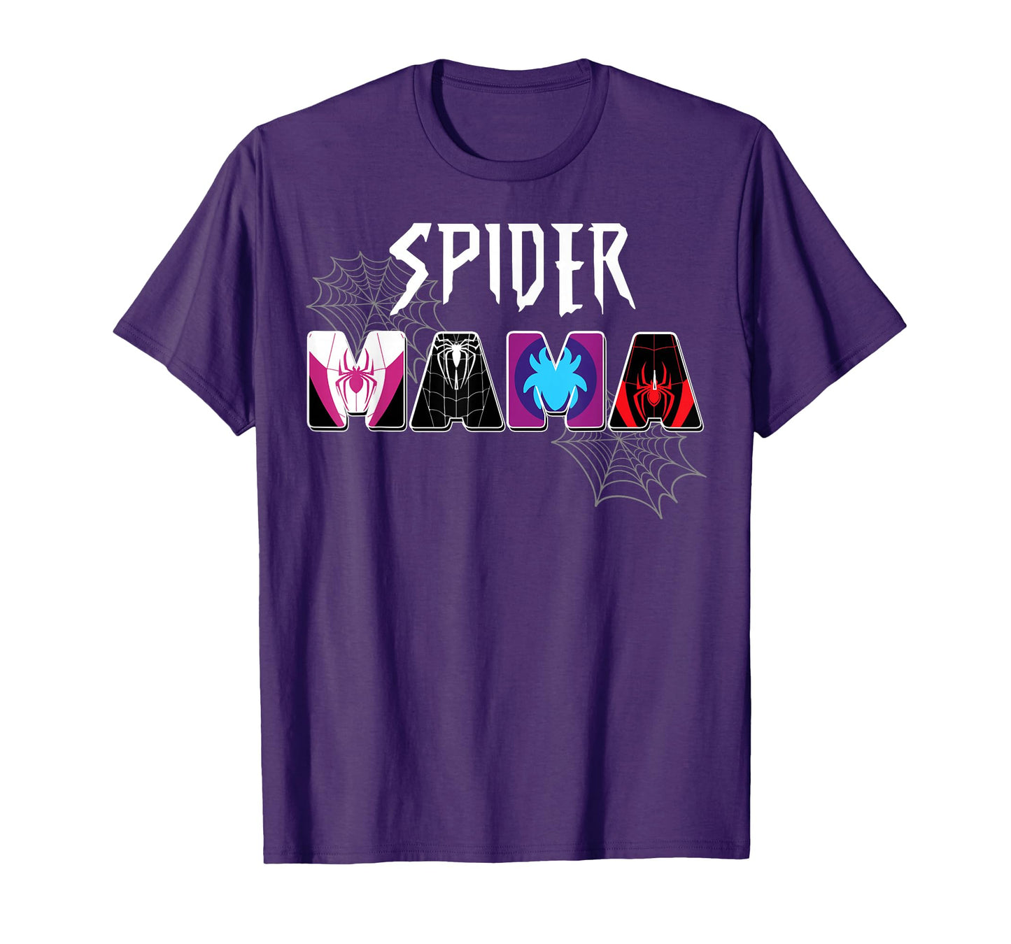 Women Spider Mama Groovy Mama Mothers Day Matching Family T-Shirt