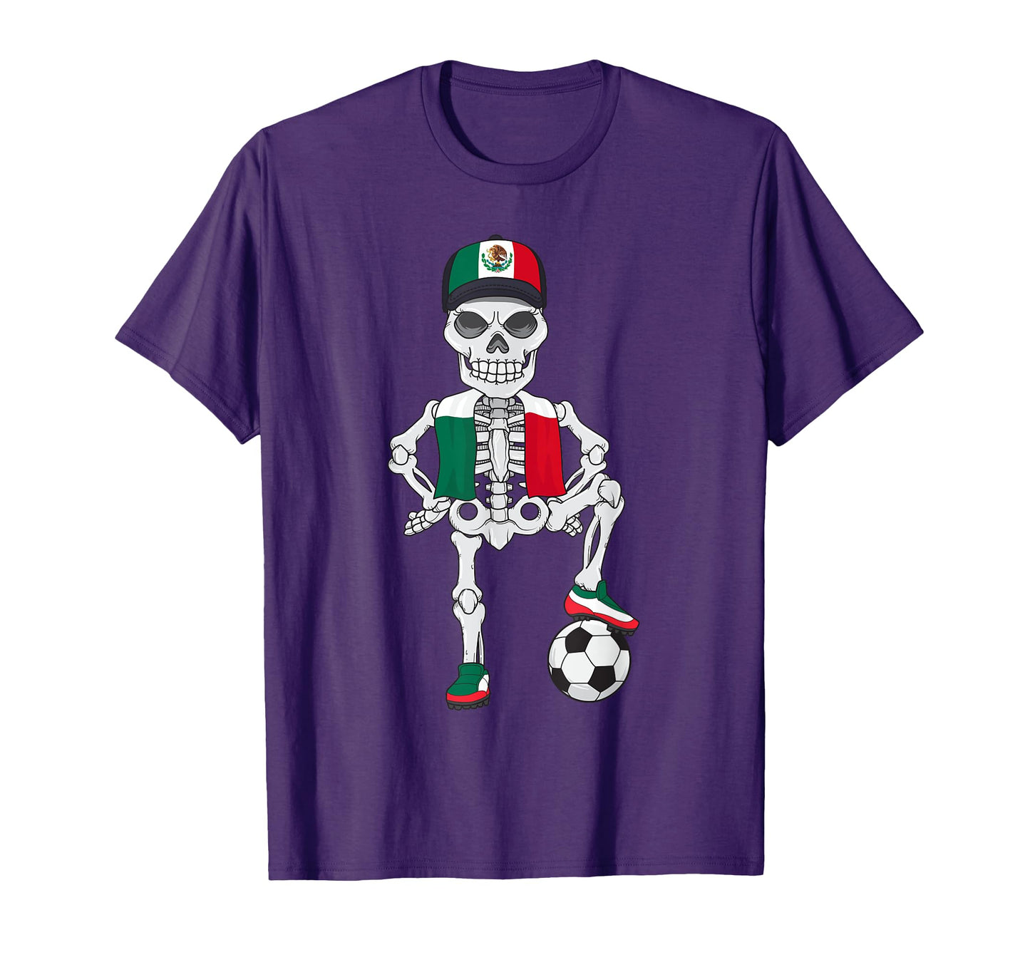Mexico Soccer Skeleton Fan Team T-Shirt