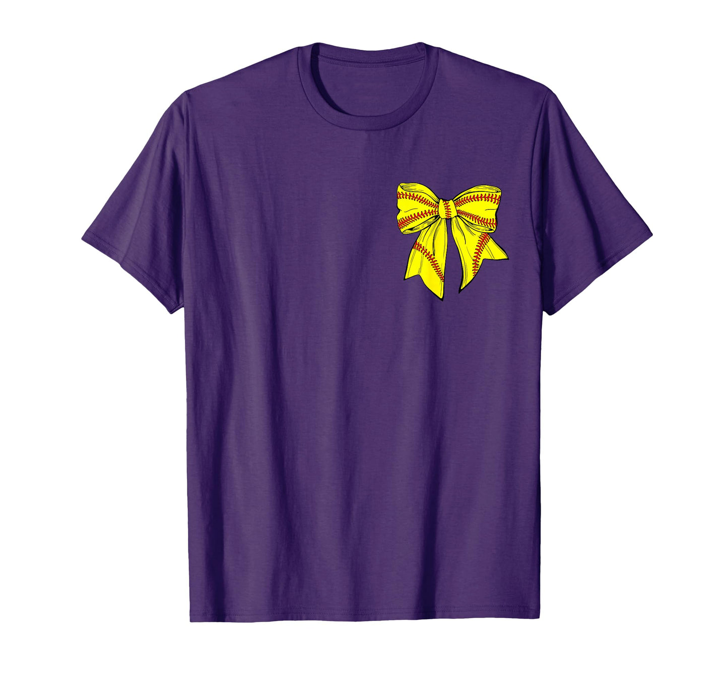 Softball Bow Game Day Coquette Women Front and Back Print T-Shirt