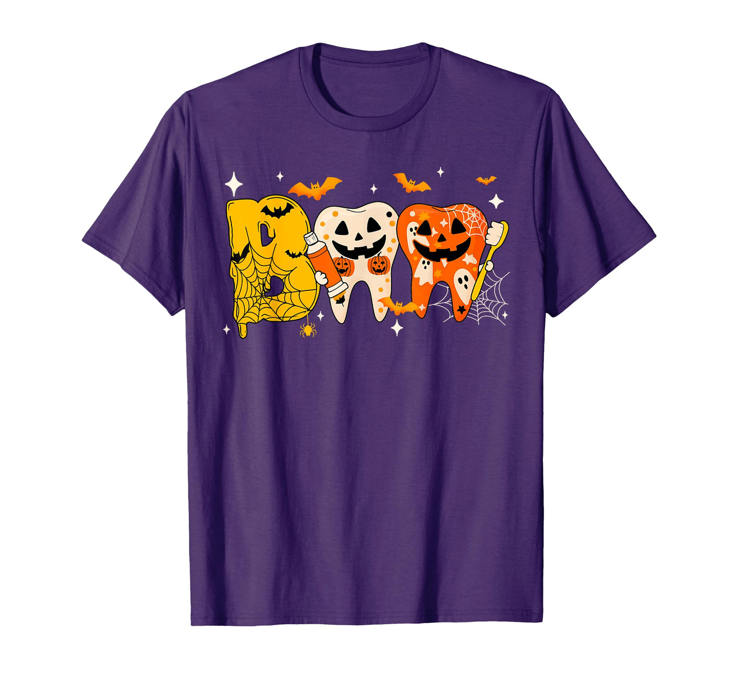 Boo Teeth Pumpkin Dentist Dental Hygienist Halloween Costume T-Shirt