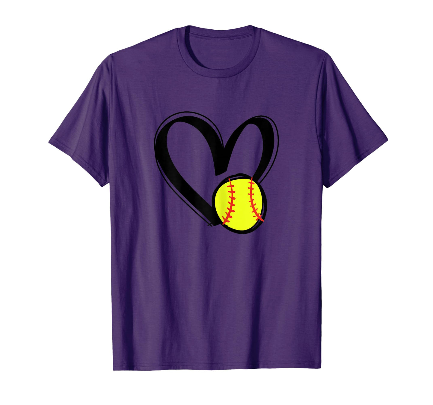Love Softball Heart T-Shirt