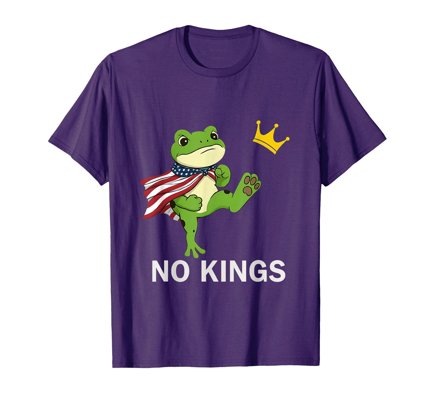No Kings Portland Frog Protest Kicking Crown Men Women T-Shirt