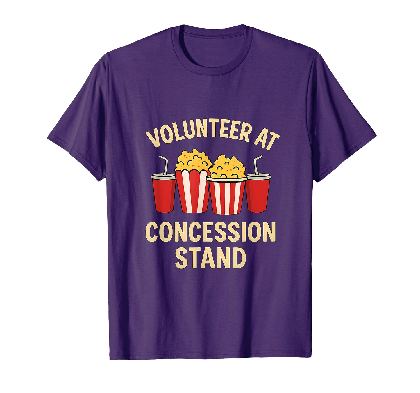 Volunteer Concession Stand Sports Mom Dad Popcorn Graphic T-Shirt