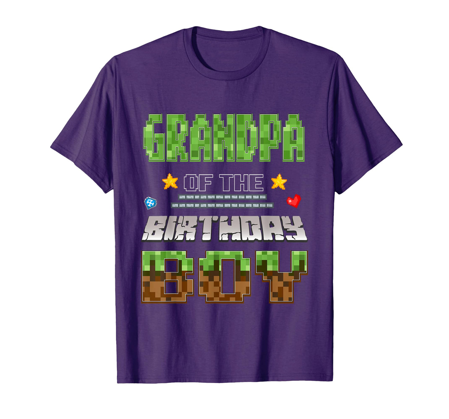 Grandpa of The Birthday Boy Video Gamer Pixel Birthday Party T-Shirt