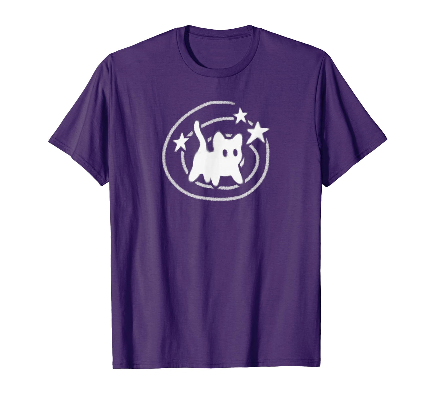 Y2K 90s Scary Tomcat Cat is Scared under Starry Tail T-Shirt