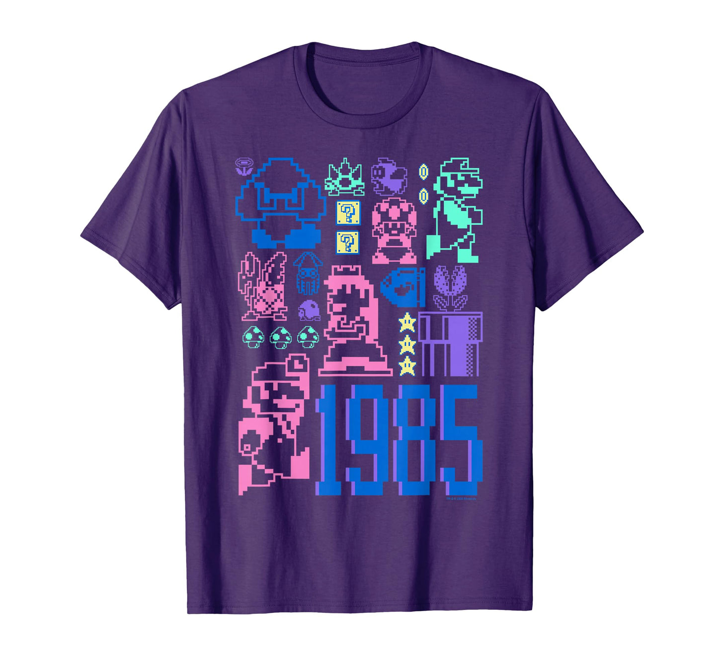 Super Mario Bros 35th Anniversary 1985 Nintendo Pixel Art T-Shirt