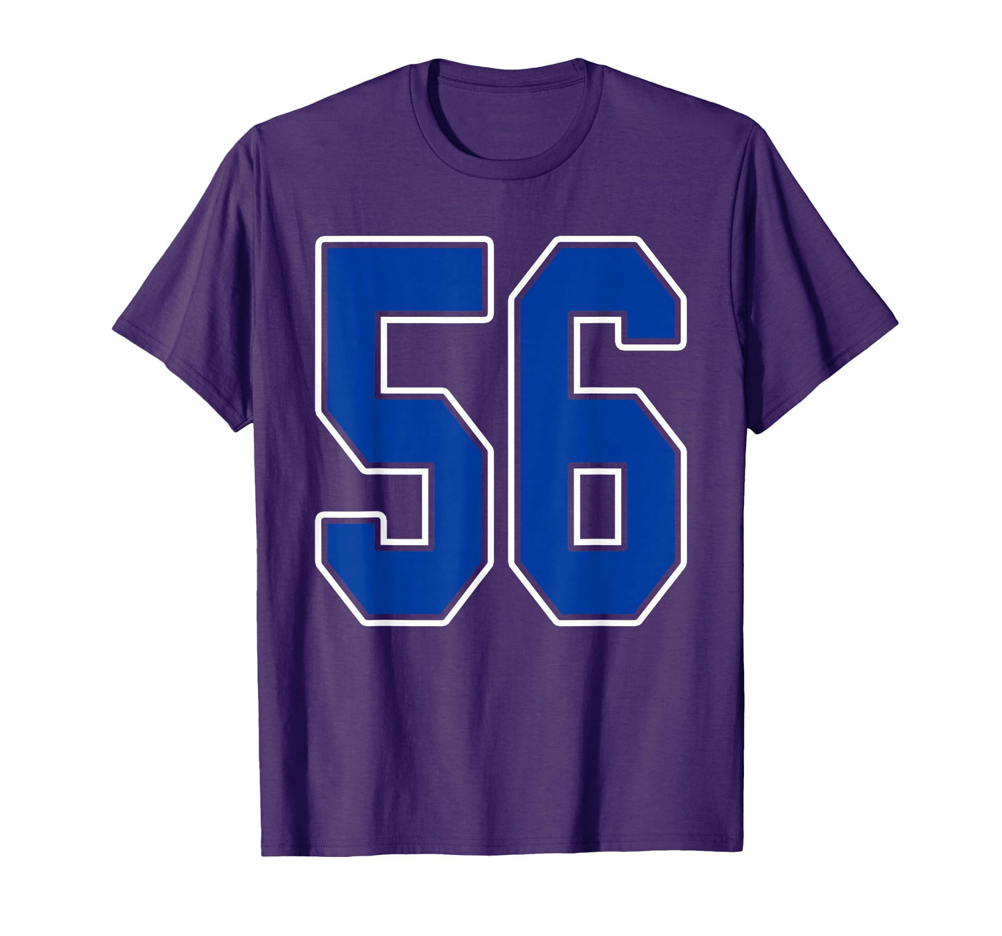 Royal Blue and White Number 56 Jersey Player Uniform #56 Fan T-Shirt