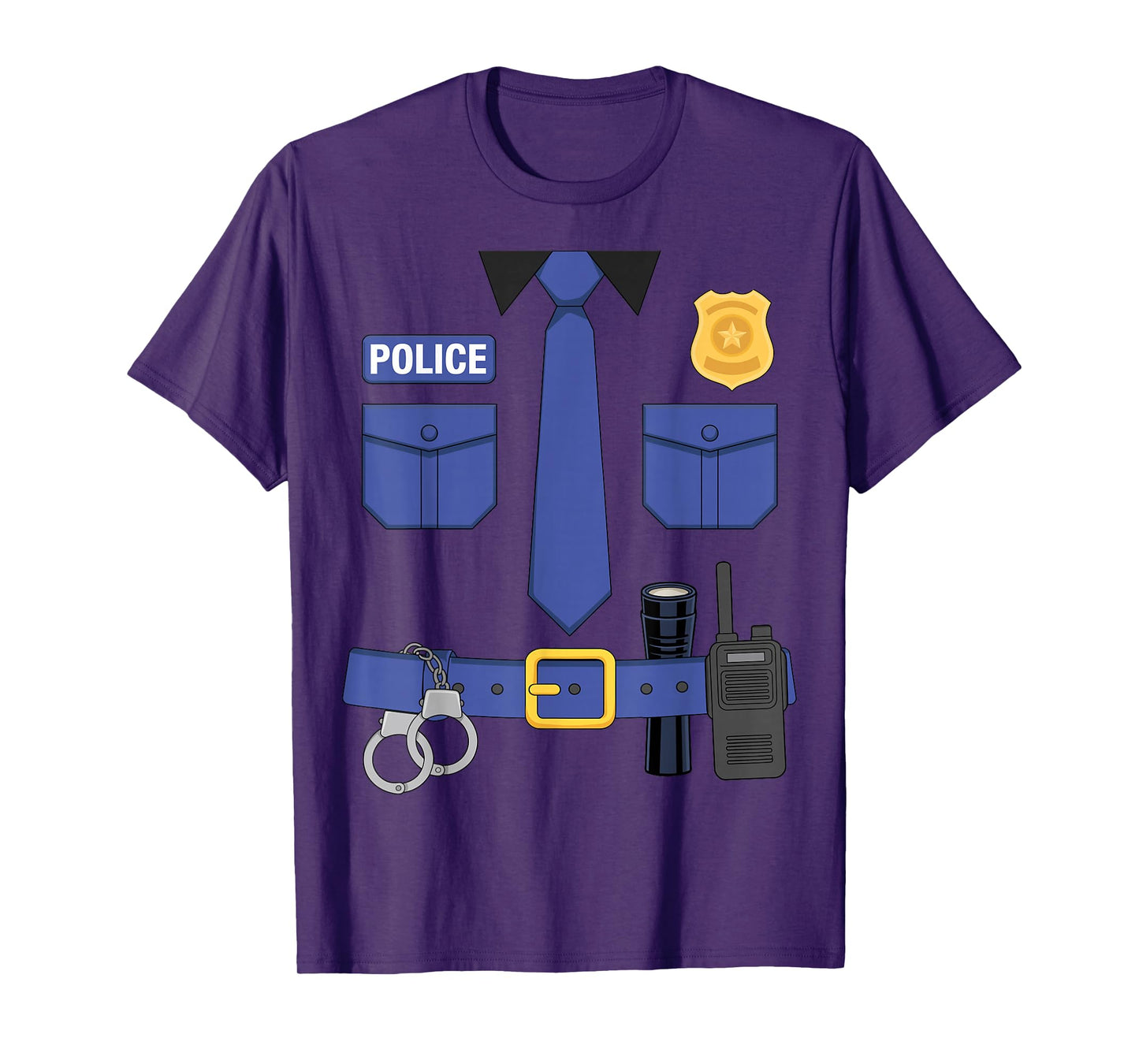 Police Officer Uniform Costume Halloween T-Shirt