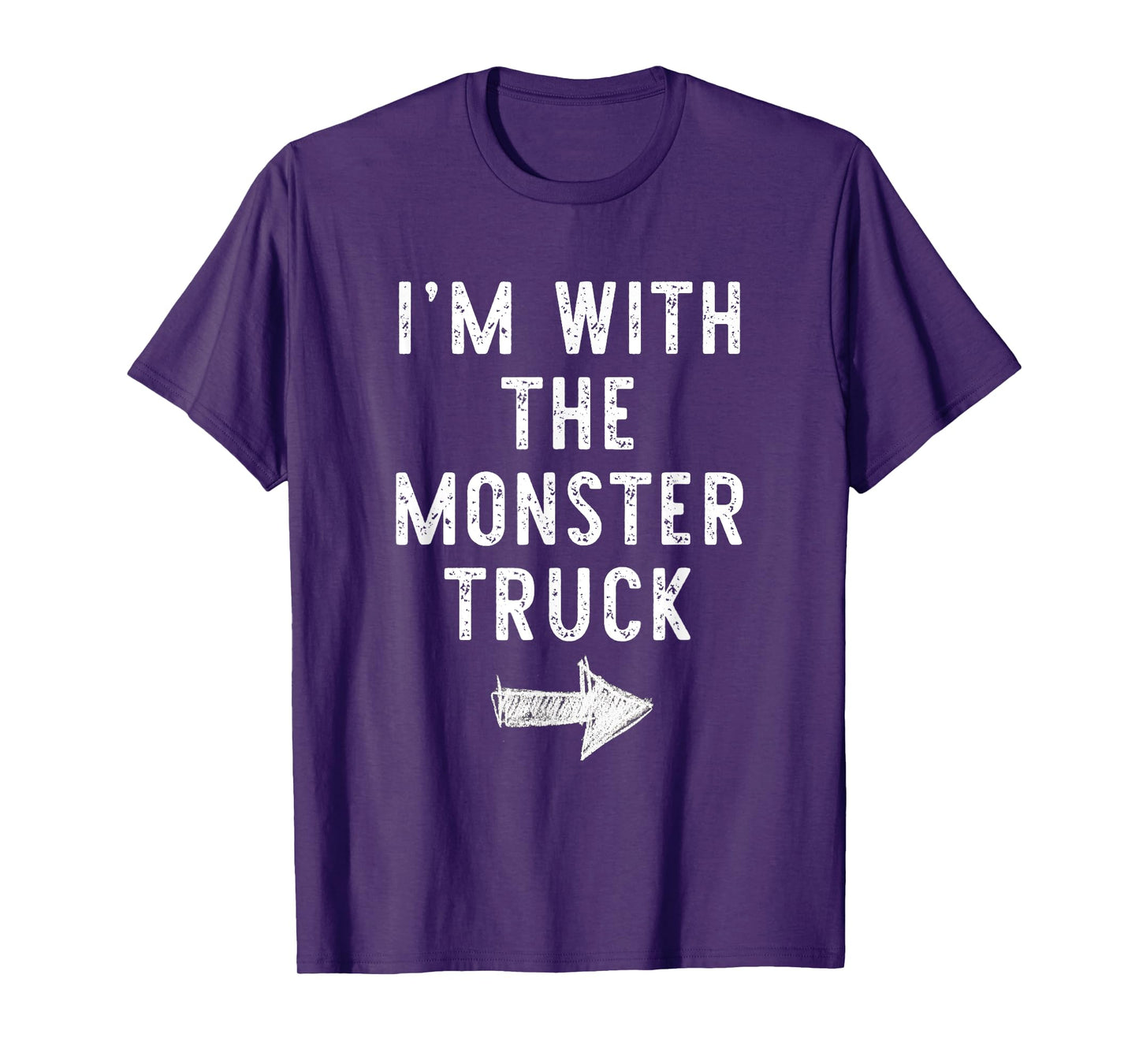 I'm With The Monster Truck Costume Halloween Matching Couple T-Shirt