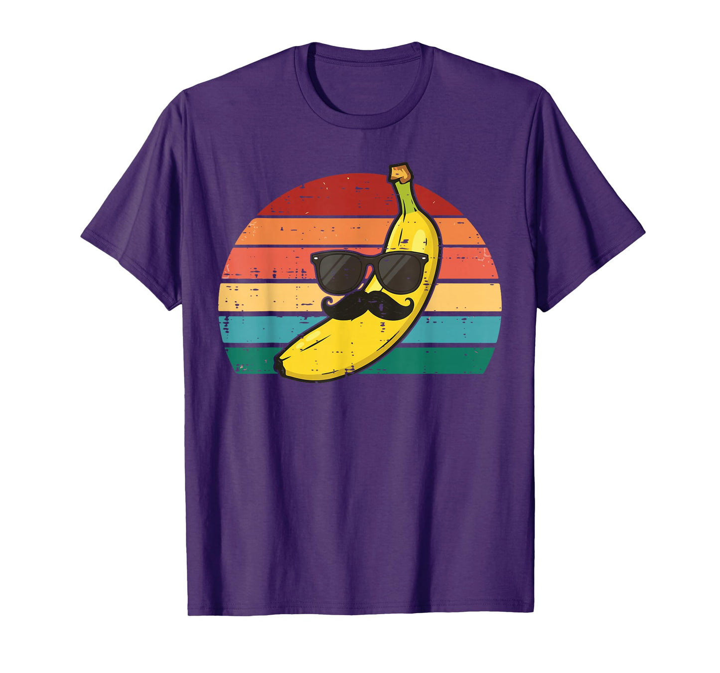 Banana Sunglasses Mustache Retro Fruit Face Men Boys Kids T-Shirt