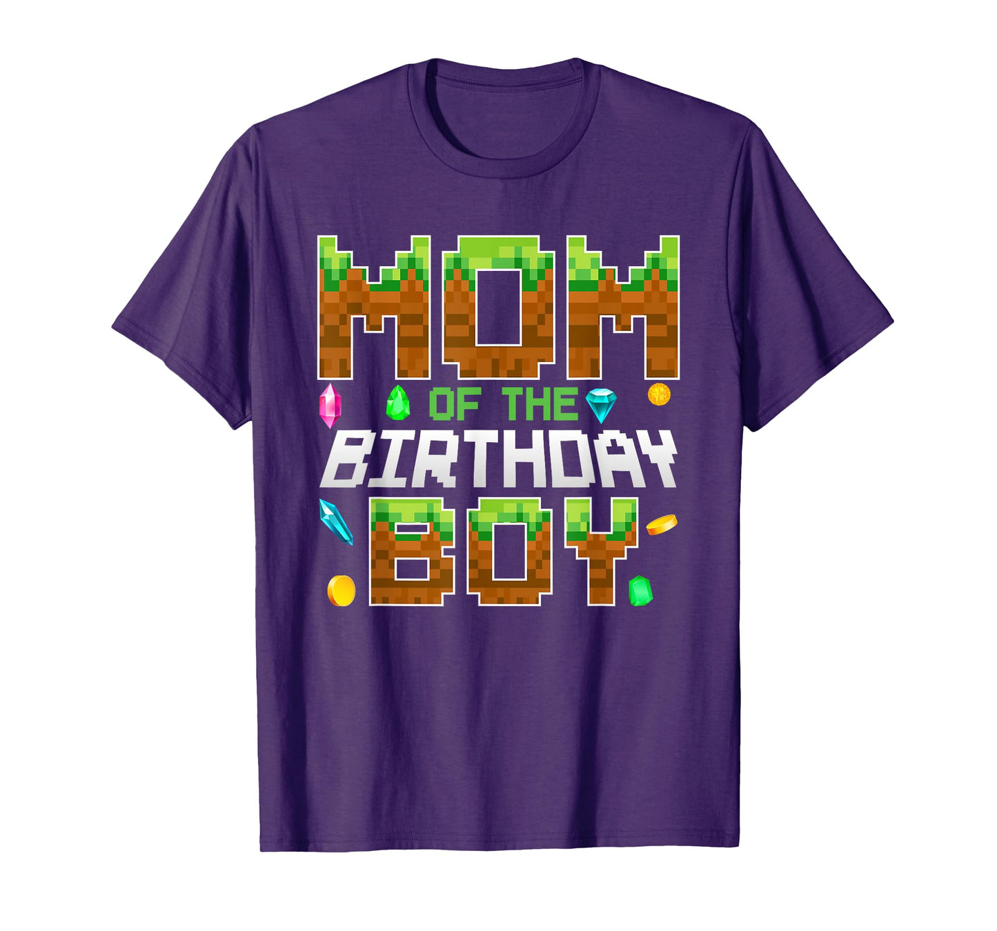 Mom Of The Birthday Boy Game Pixel Number Birthday Party T-Shirt