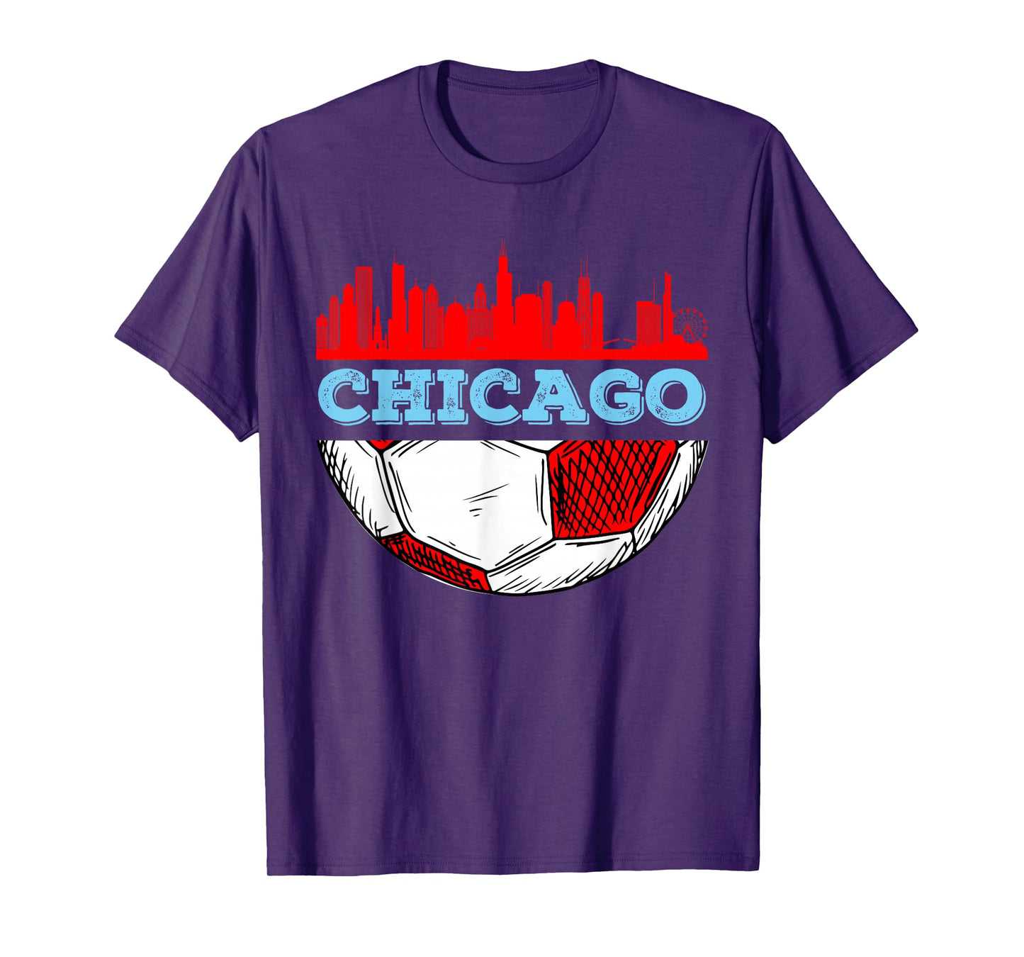Chicago Skyline Shirt Chicago Soccer Tee Futbol Lover Gifts T-Shirt