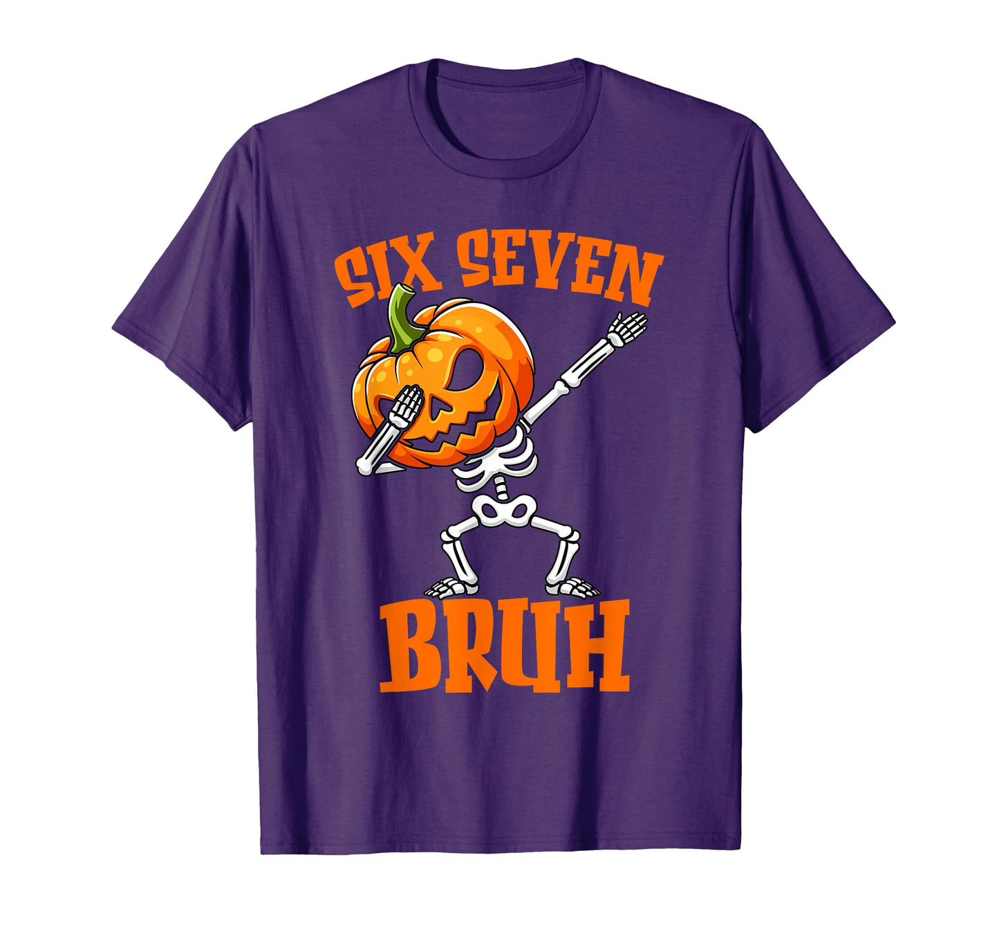 6 7 Halloween 67 Meme six Seven Dabbing Gen Alpha Z Skeleton T-Shirt