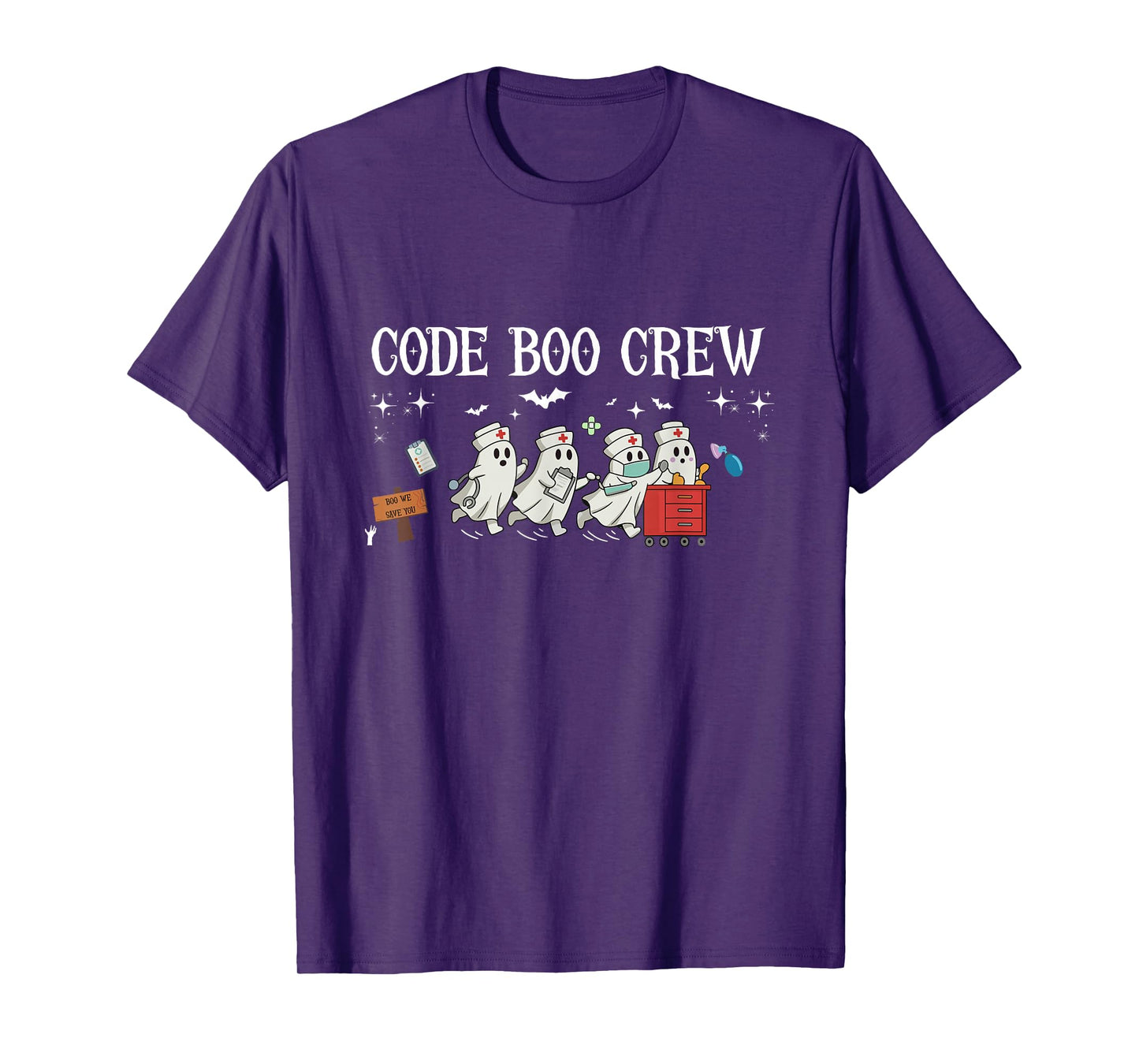 Code Boo Crew Halloween Ghost Nurse ER Nurse Spooky Season T-Shirt
