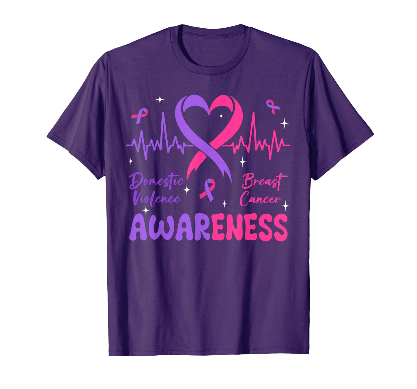Domestic Violence And Breast Cancer Awareness Month T-Shirt