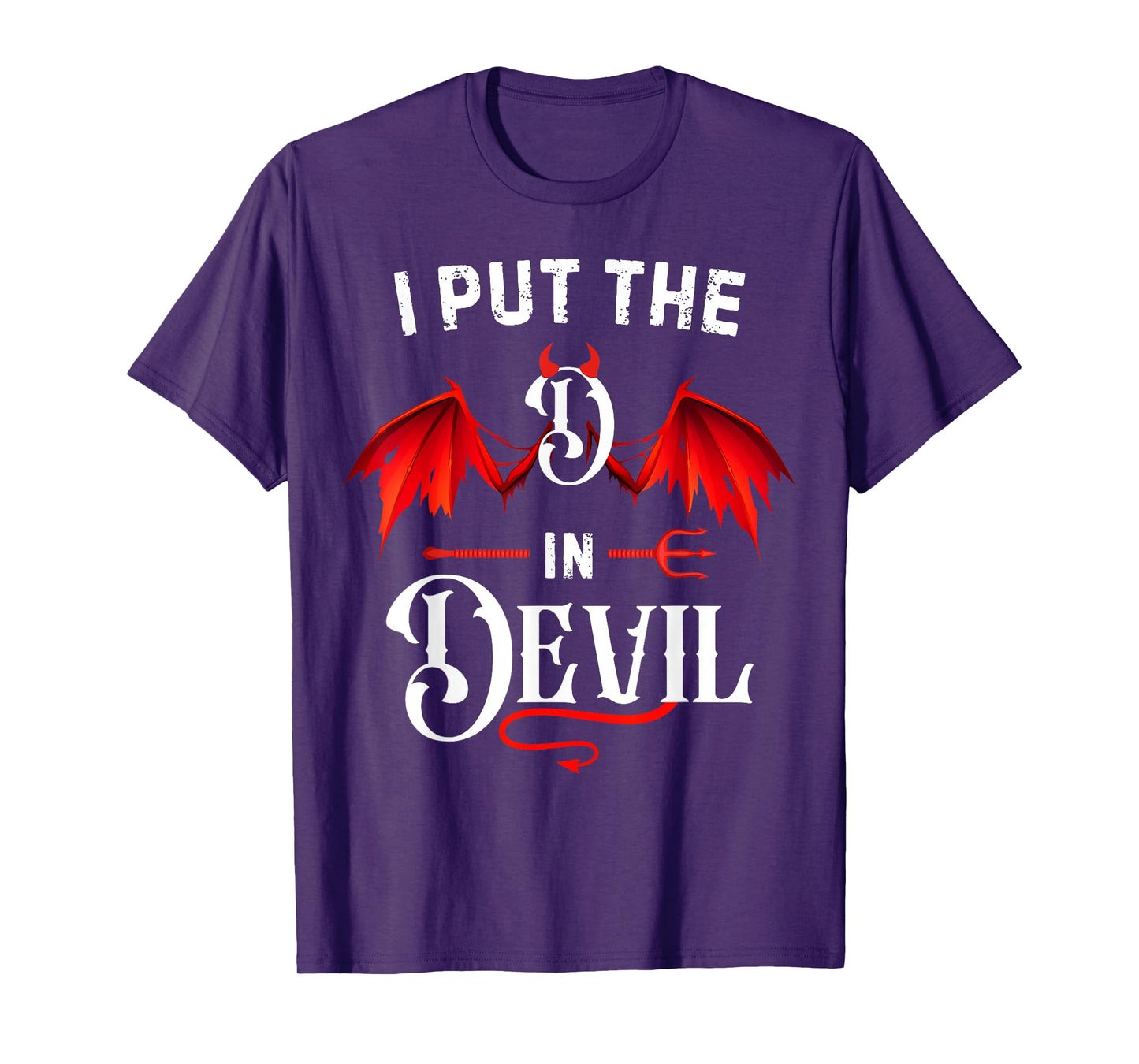 I Put D in Devil Matching Couple Vintage Halloween Costume T-Shirt