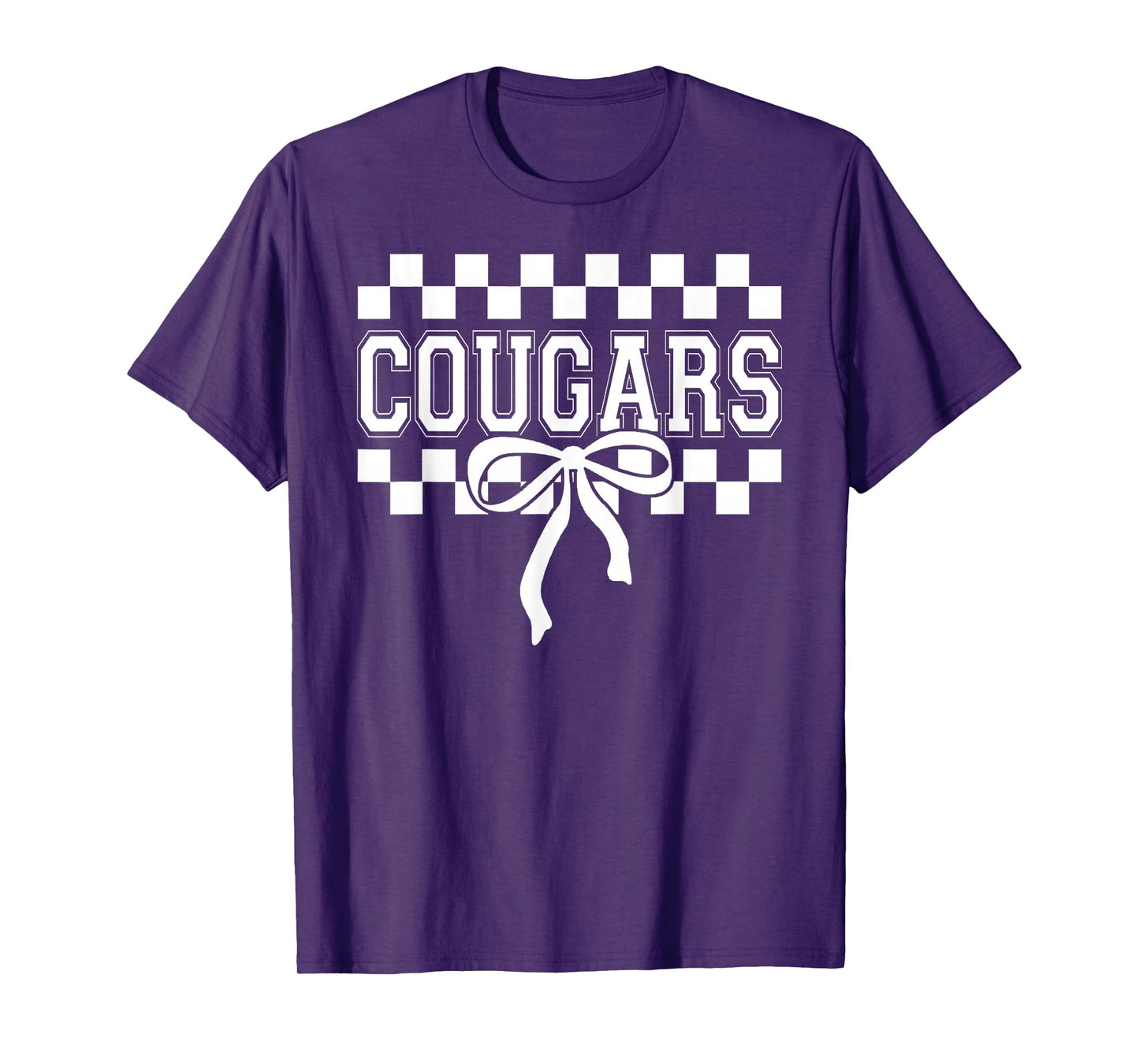 Checkered Cougars School Spirit, Fan Team Spirit Day T-Shirt