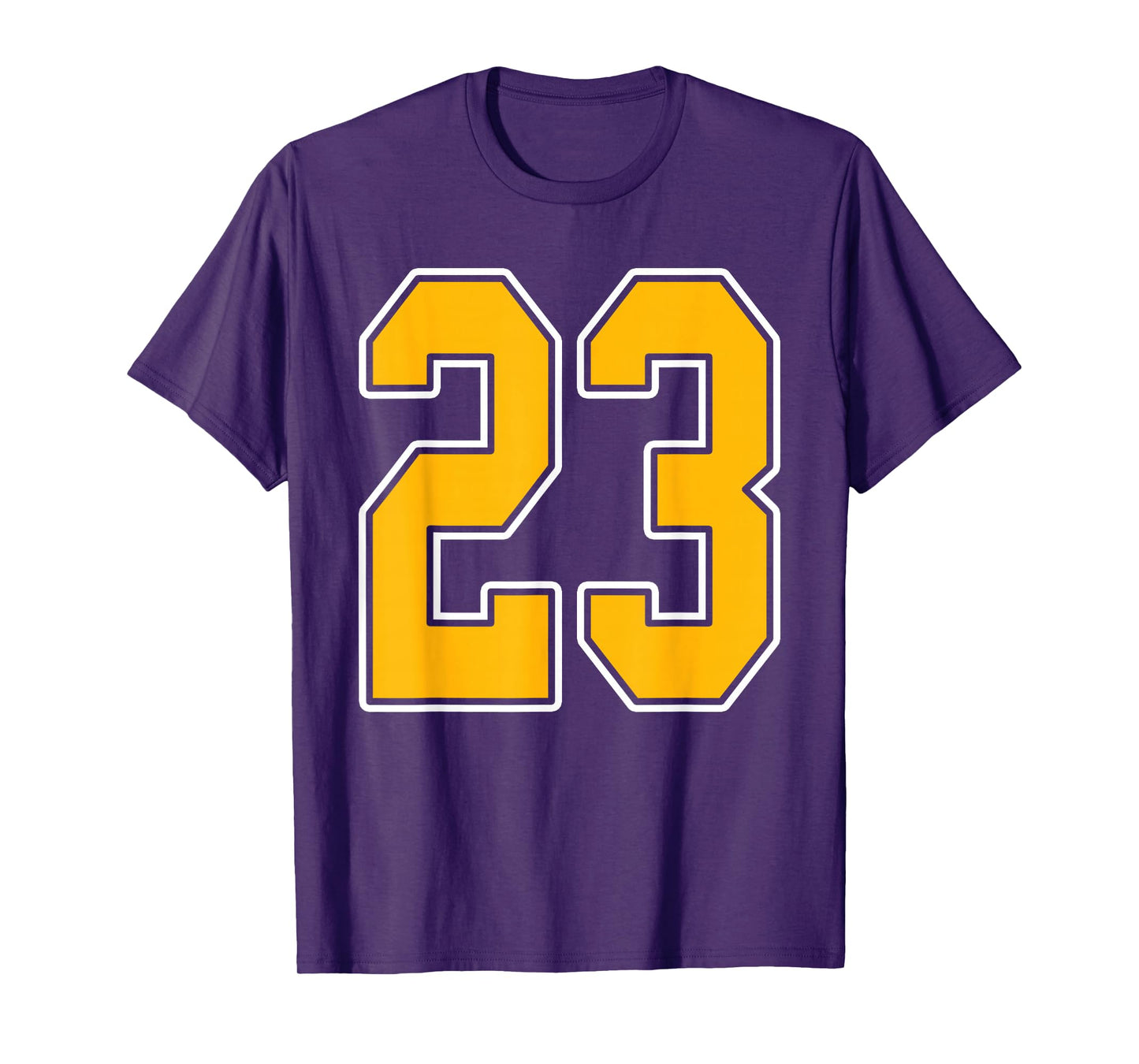 Gold and White Sports Number 23 Jersey Uniform Player T-Shirt
