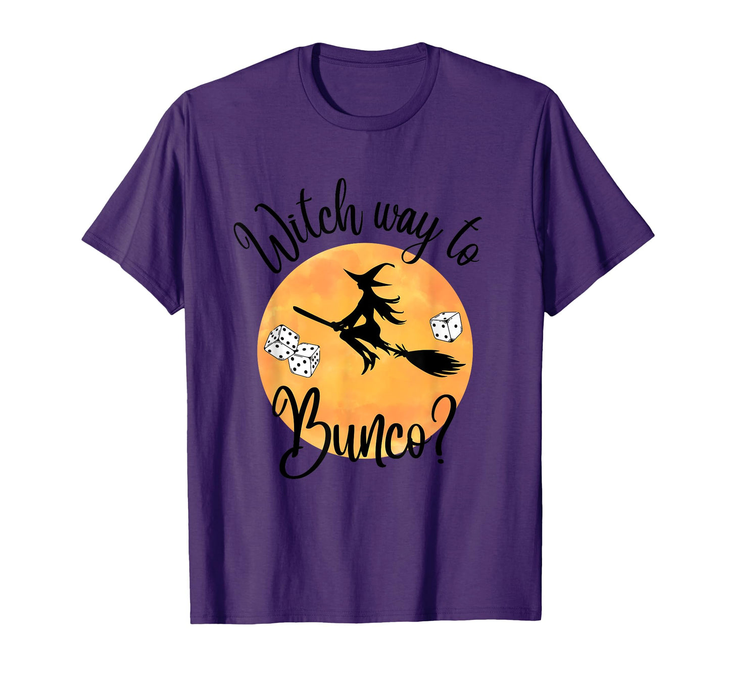 Bunco Halloween Witch Way to Bunco Dice Moon T-Shirt