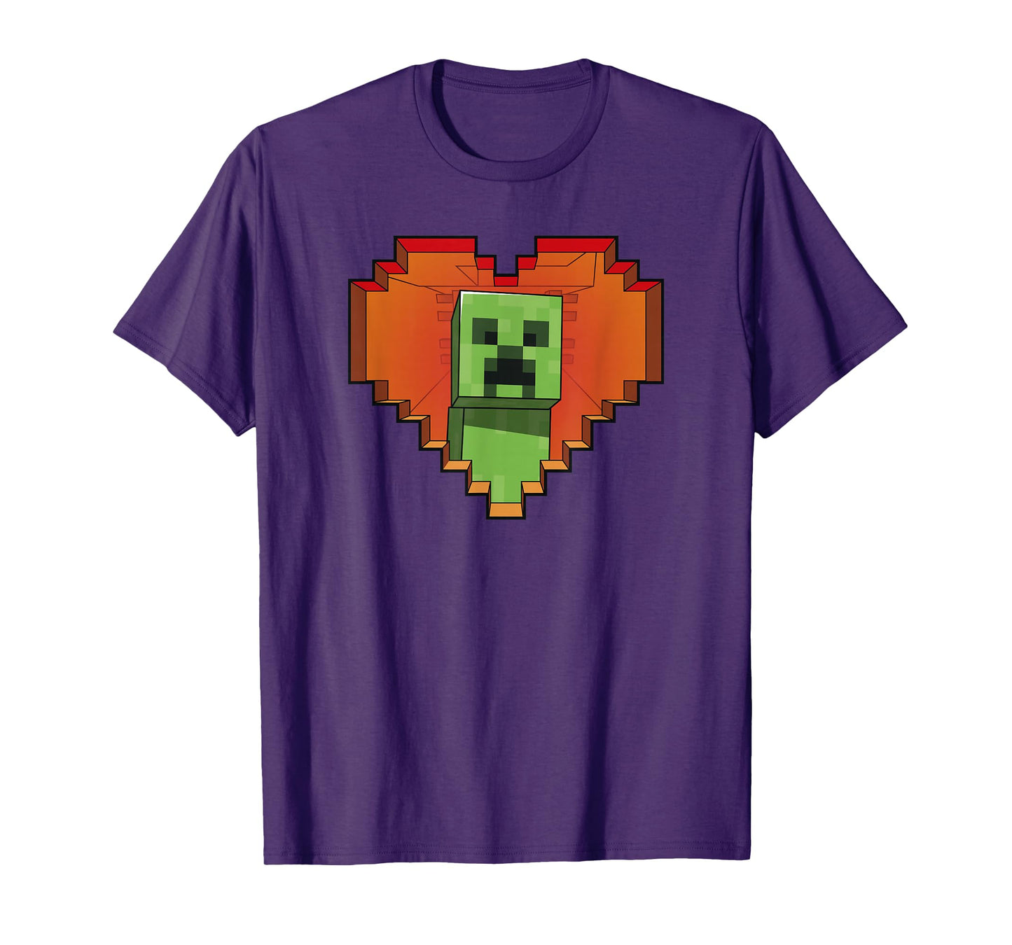 Minecraft Heart Logo Creeper Fill T-Shirt