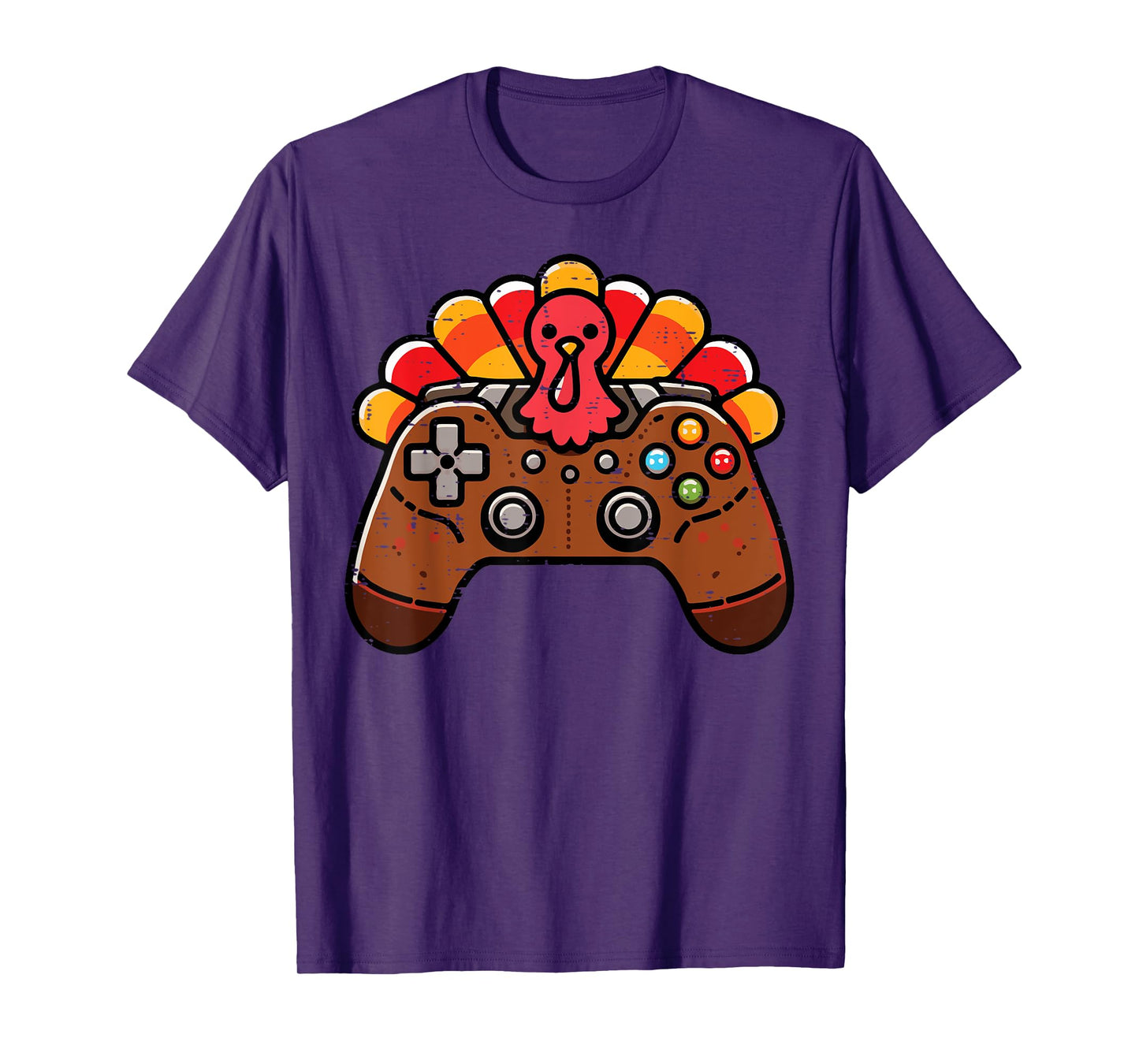 Thanksgiving Turkey Gaming Controller Gamer Boys Kids Men T-Shirt