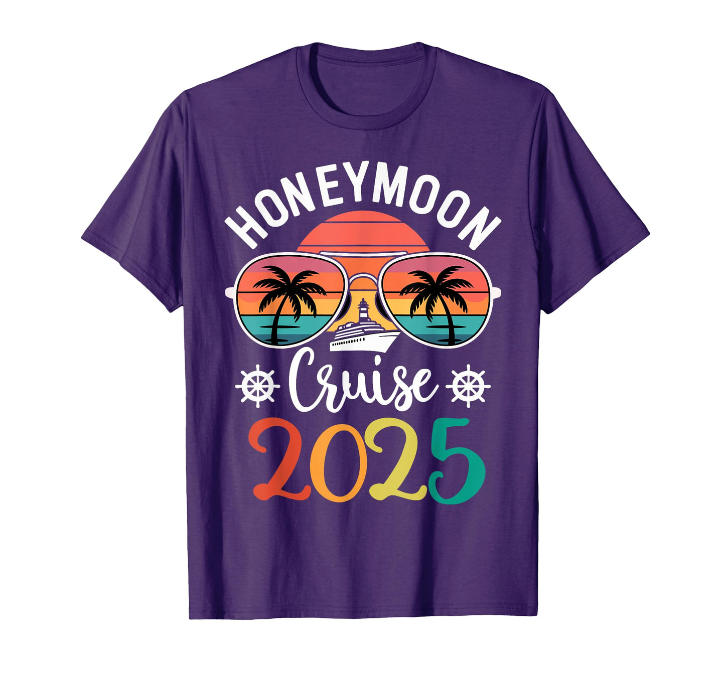 Honeymoon Cruise 2025 Just Married Matching Couple Vacation T-Shirt