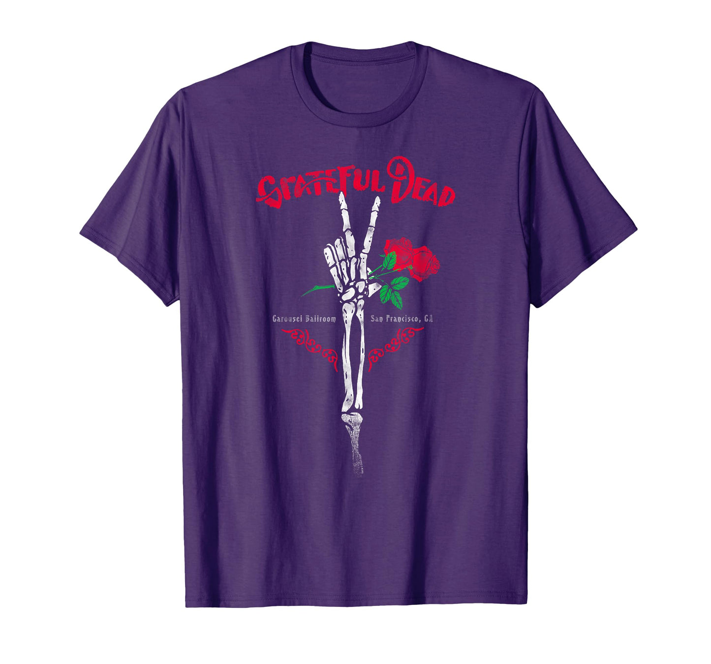 Grateful Dead Skeleton Hand Peace with Roses Vintage Band T-Shirt