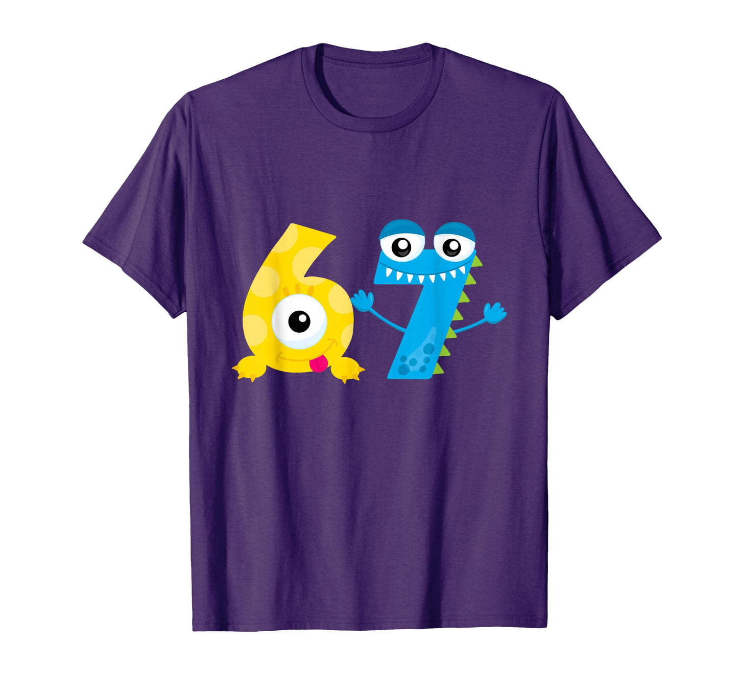 Bruh 67 Six Seven Monsters 6-7 Funny Brainrot Meme Kids Teen T-Shirt