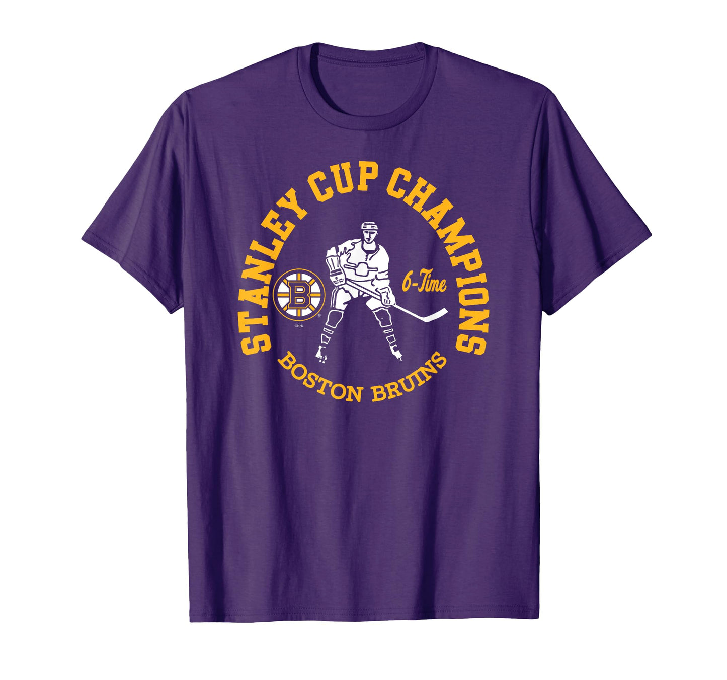 Boston Bruins Stanley Cup Champions 6-Time Black T-Shirt
