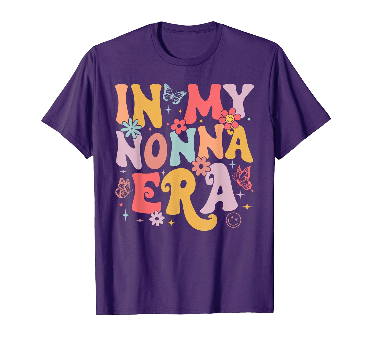 In My Nonna Era Groovy Retro Mothers Day Butterfly Women T-Shirt