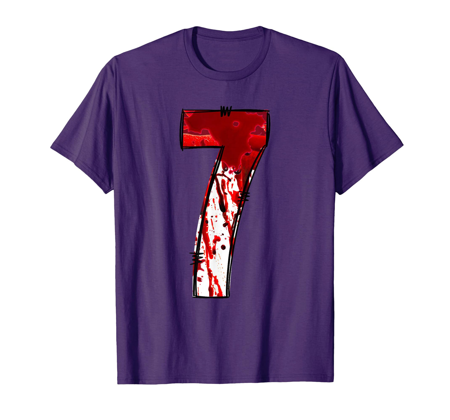 Fun Six Seven 6 7 Meme Design Couples Halloween Horror Blood T-Shirt