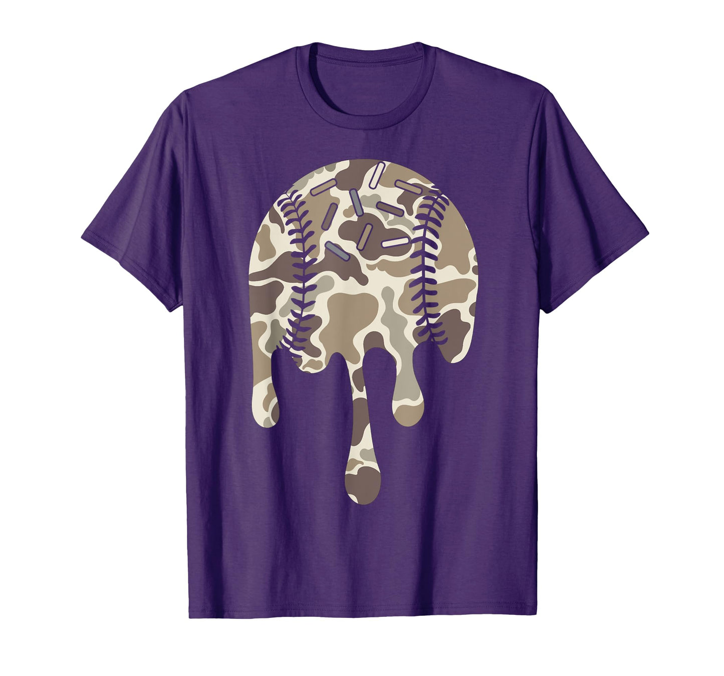 Baseball Drip Camo Baseball Bats Boys Sports Cool Game Day T-Shirt