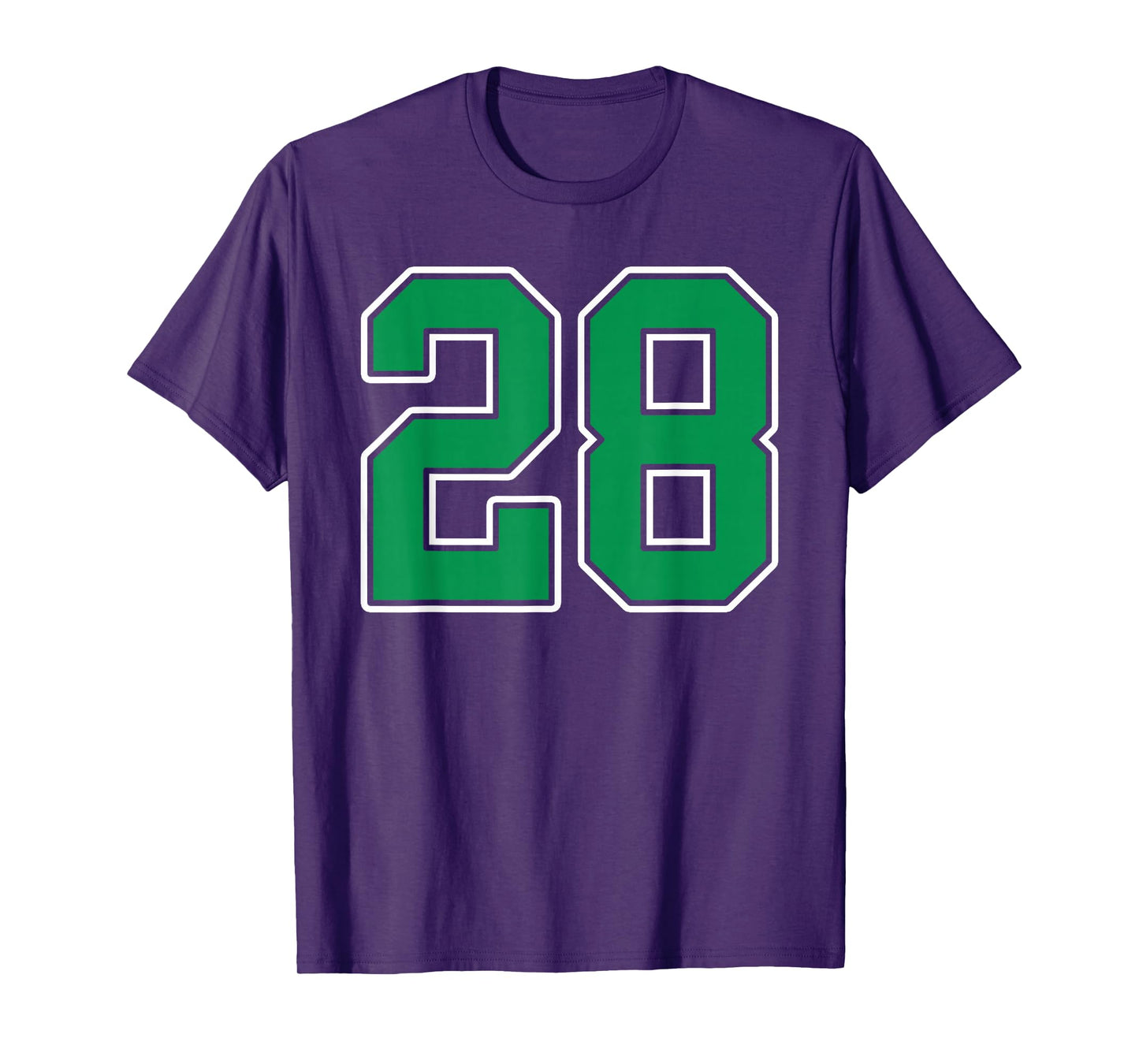 Kelly Green White Number 28 Jersey Player Uniform #28 T-Shirt