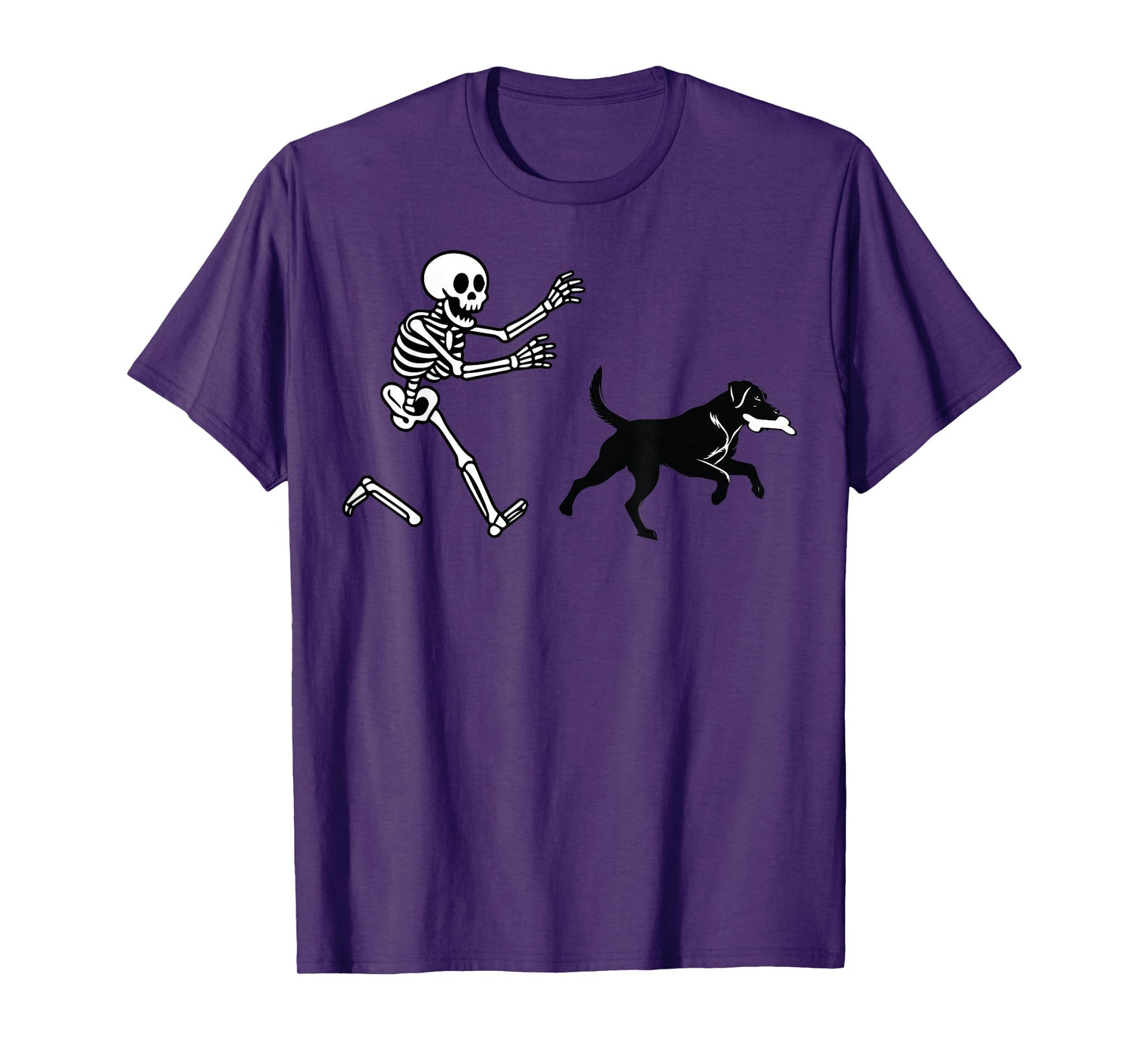 Funny Labrador Running Skeleton Halloween T-Shirt