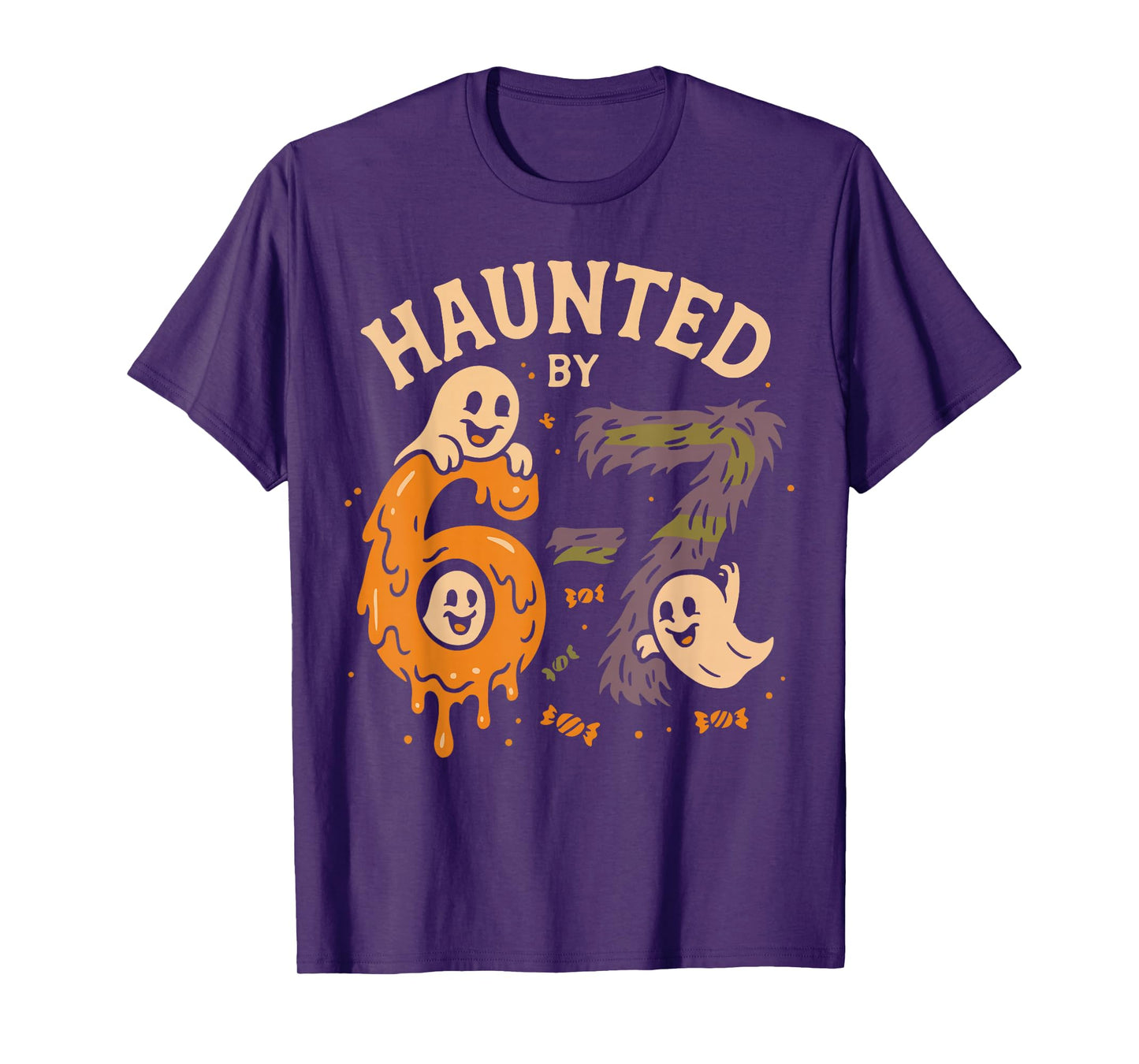 Haunted by 67 Six Seven Meme Gen Alpha Funny Halloween T-Shirt