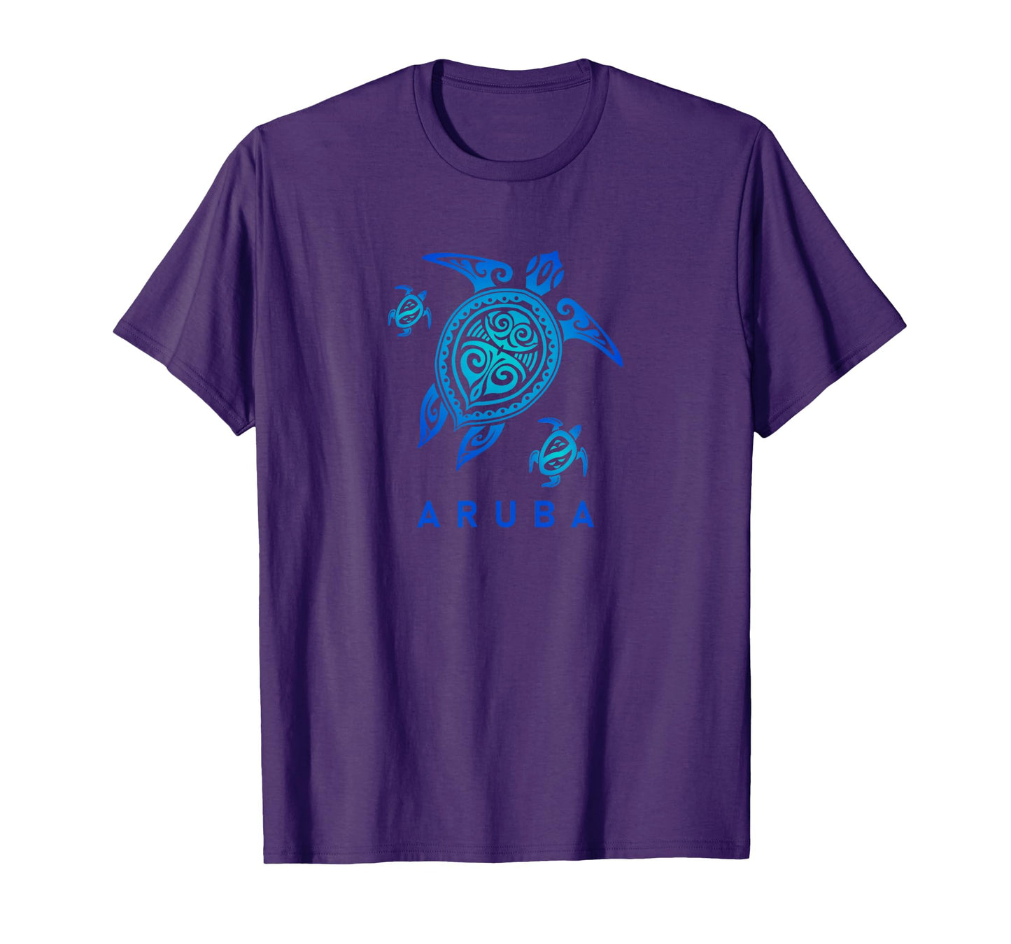 Aruba T-Shirt Sea Blue Tribal Turtle T-Shirt
